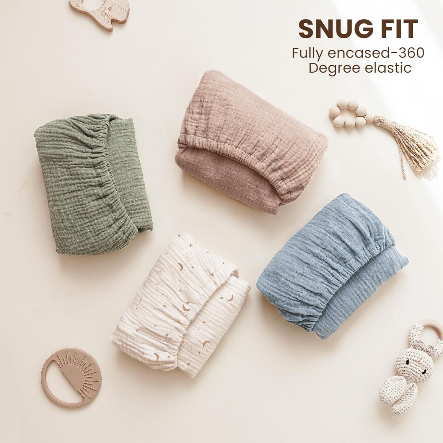 Sábanas de Muselina para Cuna Konssy 100% Algodón 2 Piezas