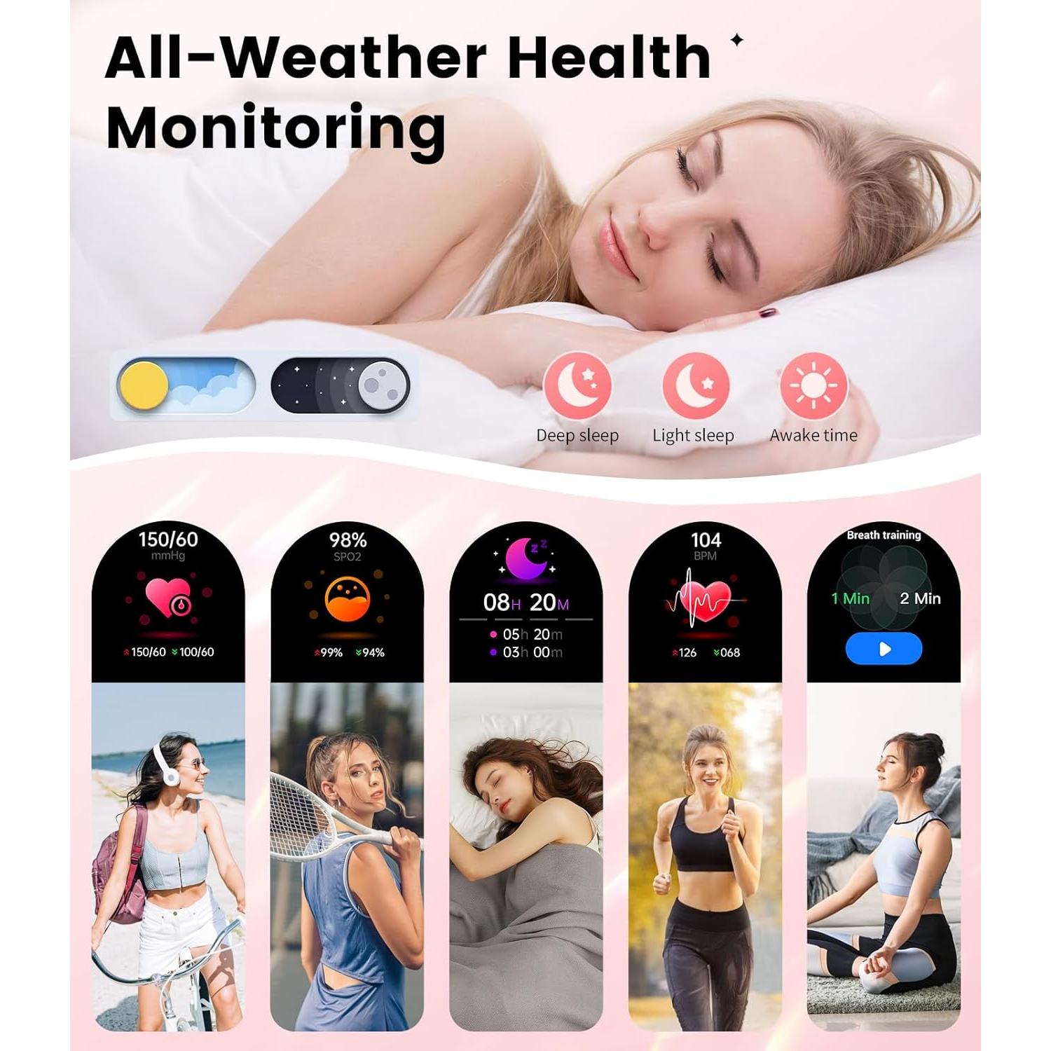 Reloj Inteligente LIGE FV4 Oro Rosa con Diamantes 1.19" AMOLED