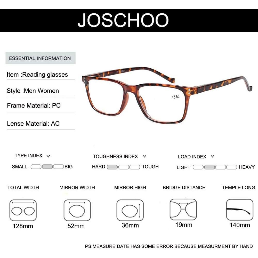Gafas de Lectura JOSCHOO 5 Paquete Unisex 2.5x Carey