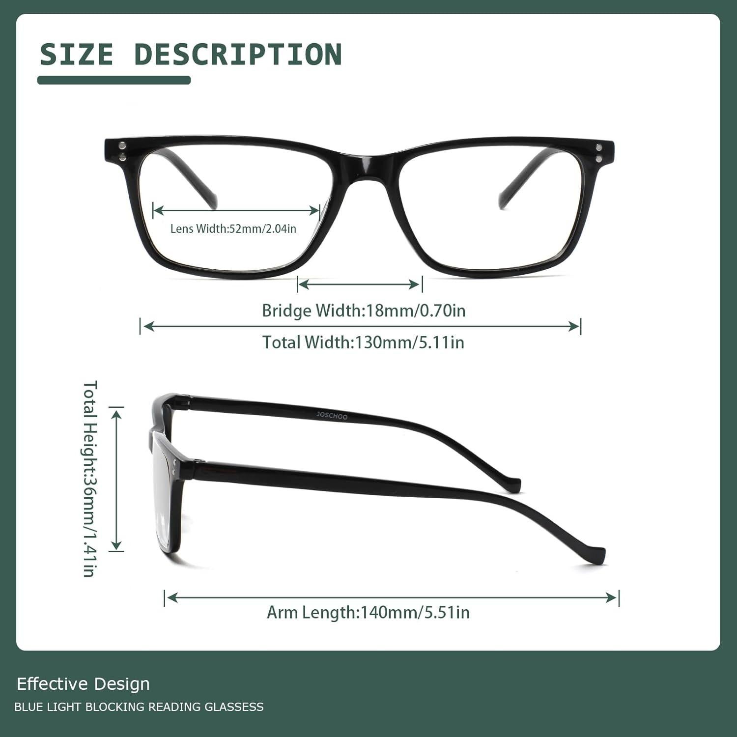 Gafas de Lectura JOSCHOO 5 Paquete Unisex 3.5x 5 Colores