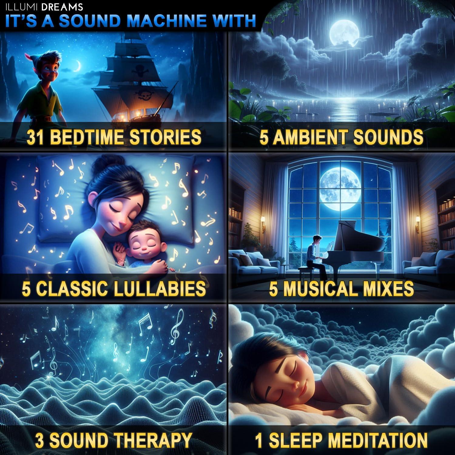 Proyector Estelar Illumi Dreams con 50 Cuentos y Control Remoto