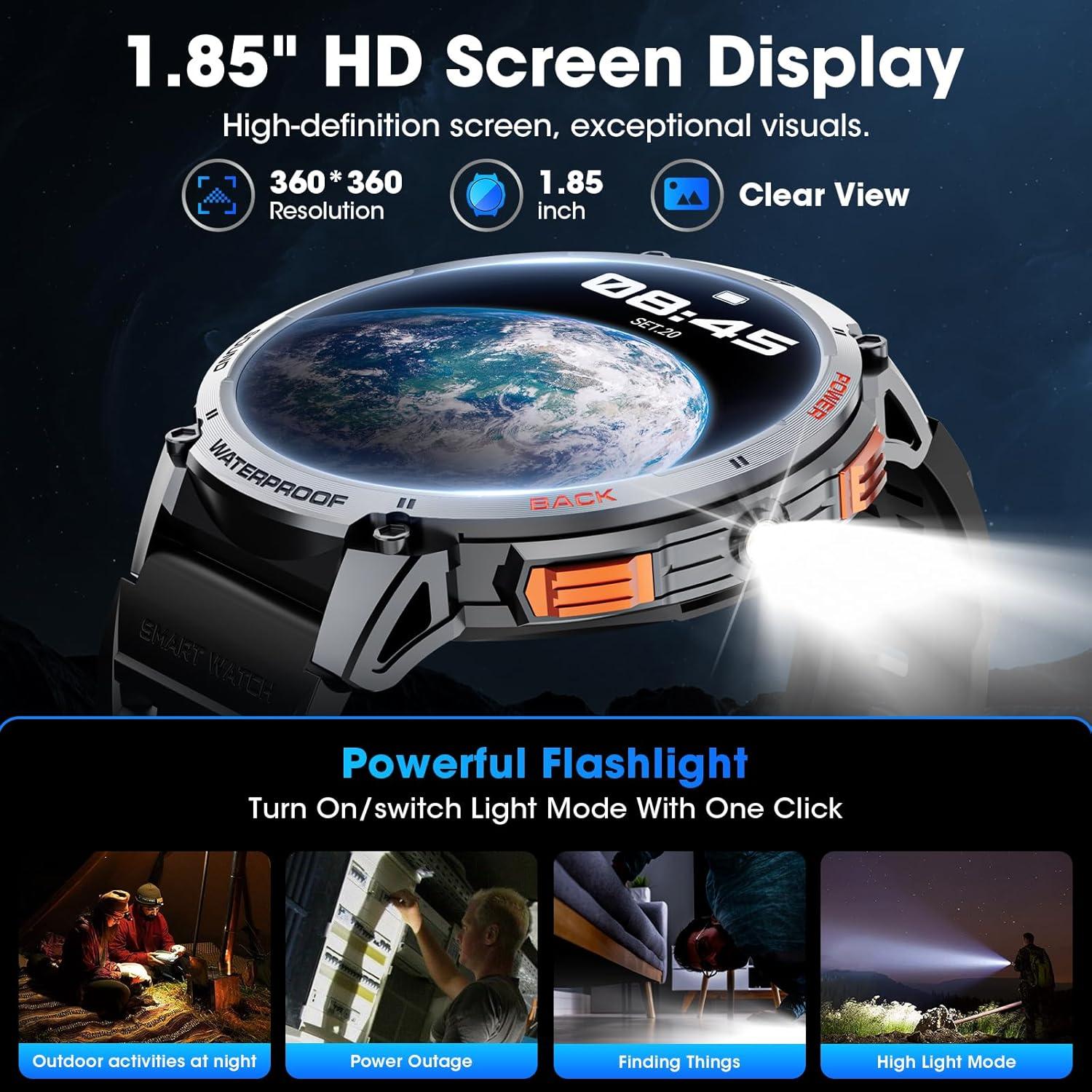 Reloj Inteligente Militar Mingwear K68 1.85" Pantalla HD