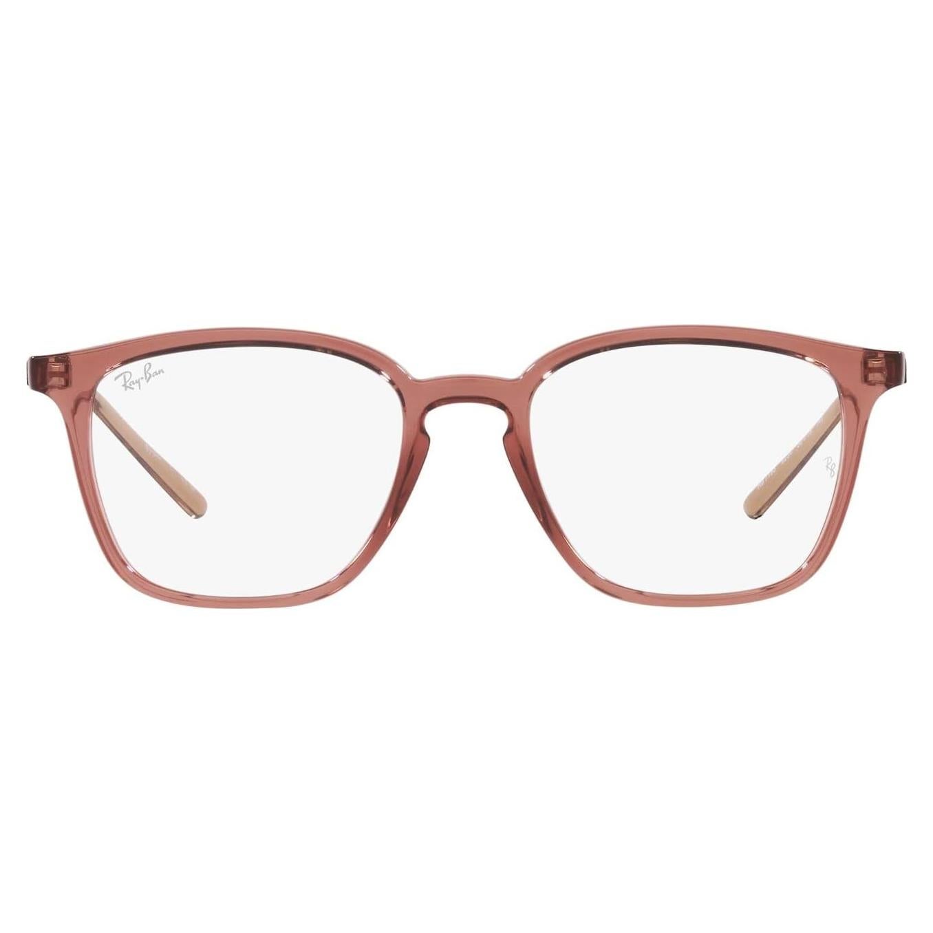 Montura Gafas Ray-Ban RX7185 Cuadradas 50mm Marrón Claro
