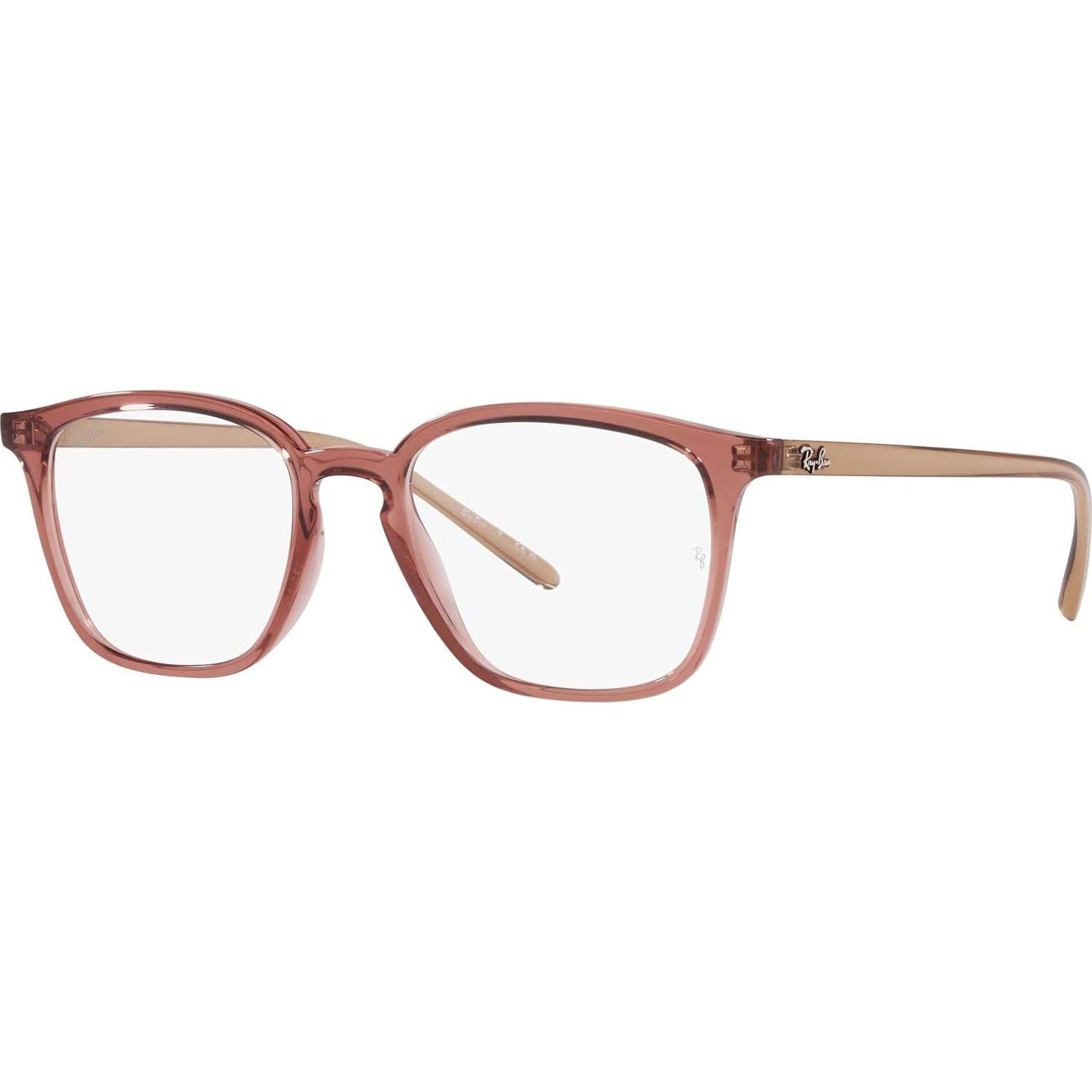 Montura Gafas Ray-Ban RX7185 Cuadradas 50mm Marrón Claro