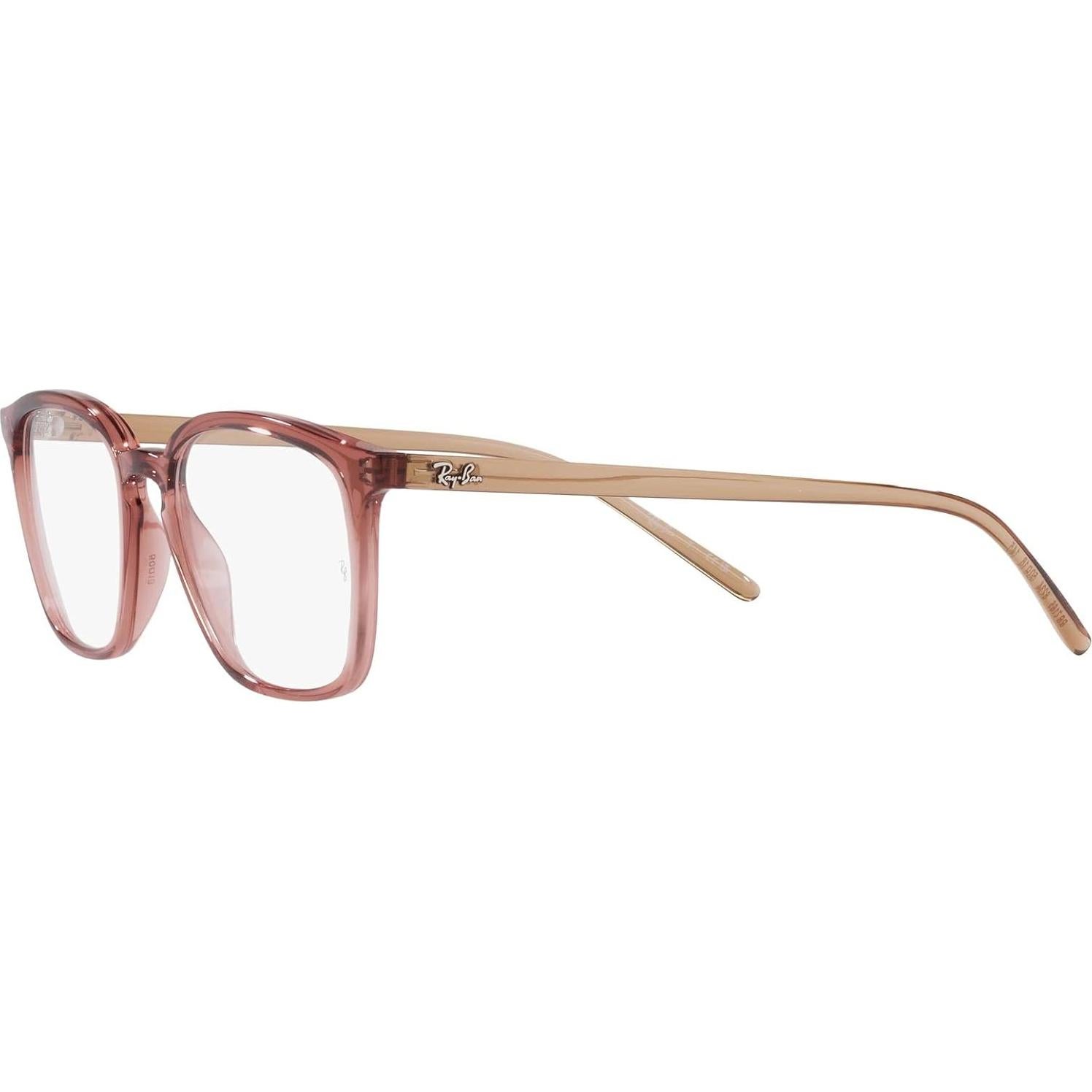 Montura Gafas Ray-Ban RX7185 Cuadradas 50mm Marrón Claro