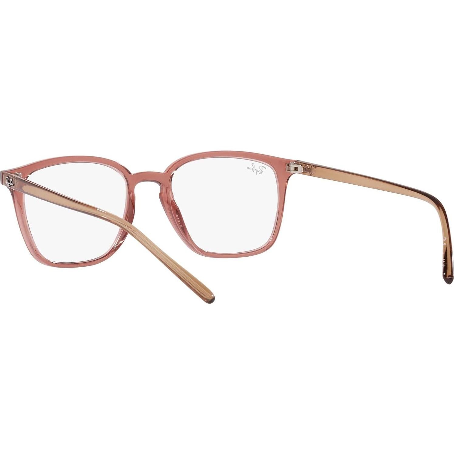 Montura Gafas Ray-Ban RX7185 Cuadradas 50mm Marrón Claro