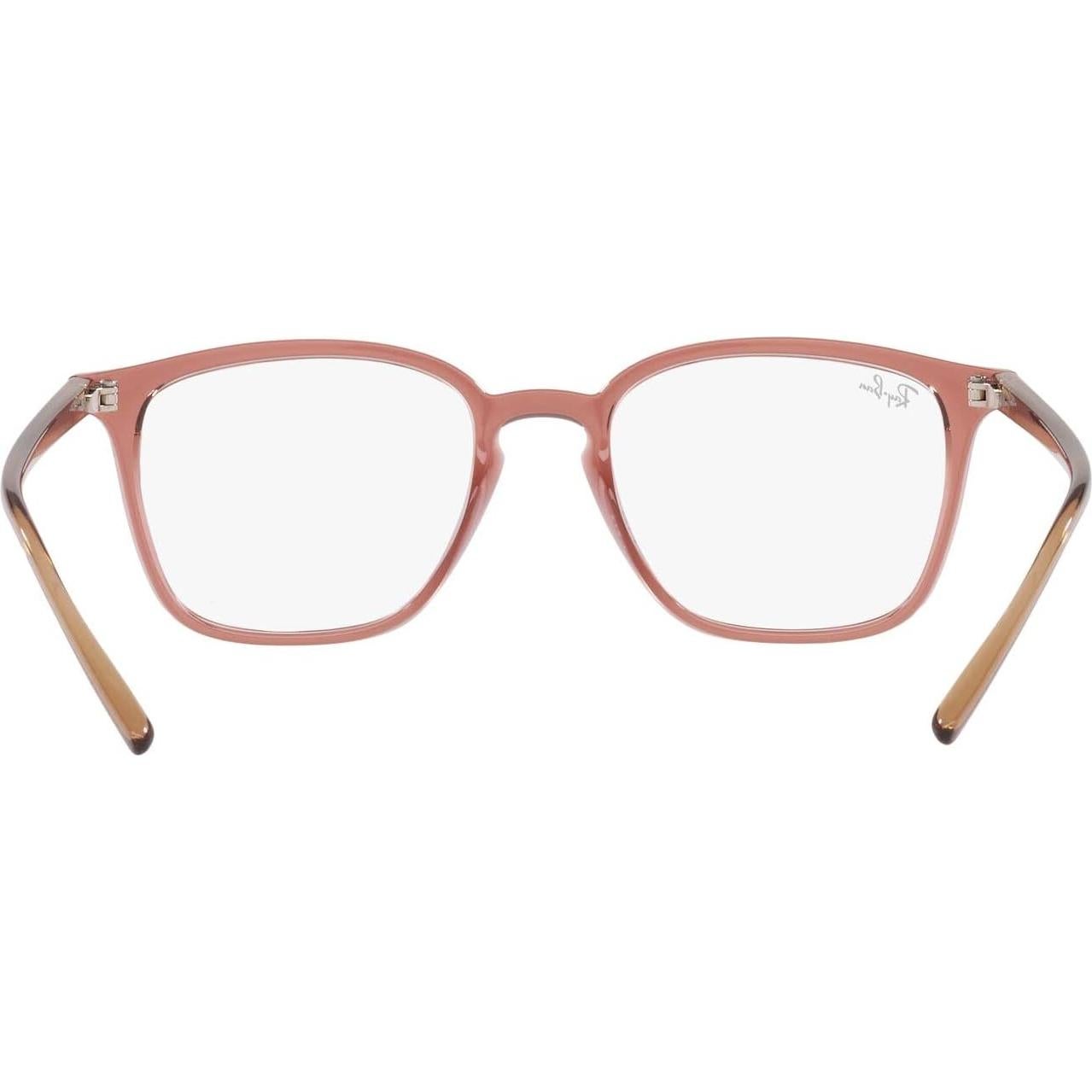 Montura Gafas Ray-Ban RX7185 Cuadradas 50mm Marrón Claro