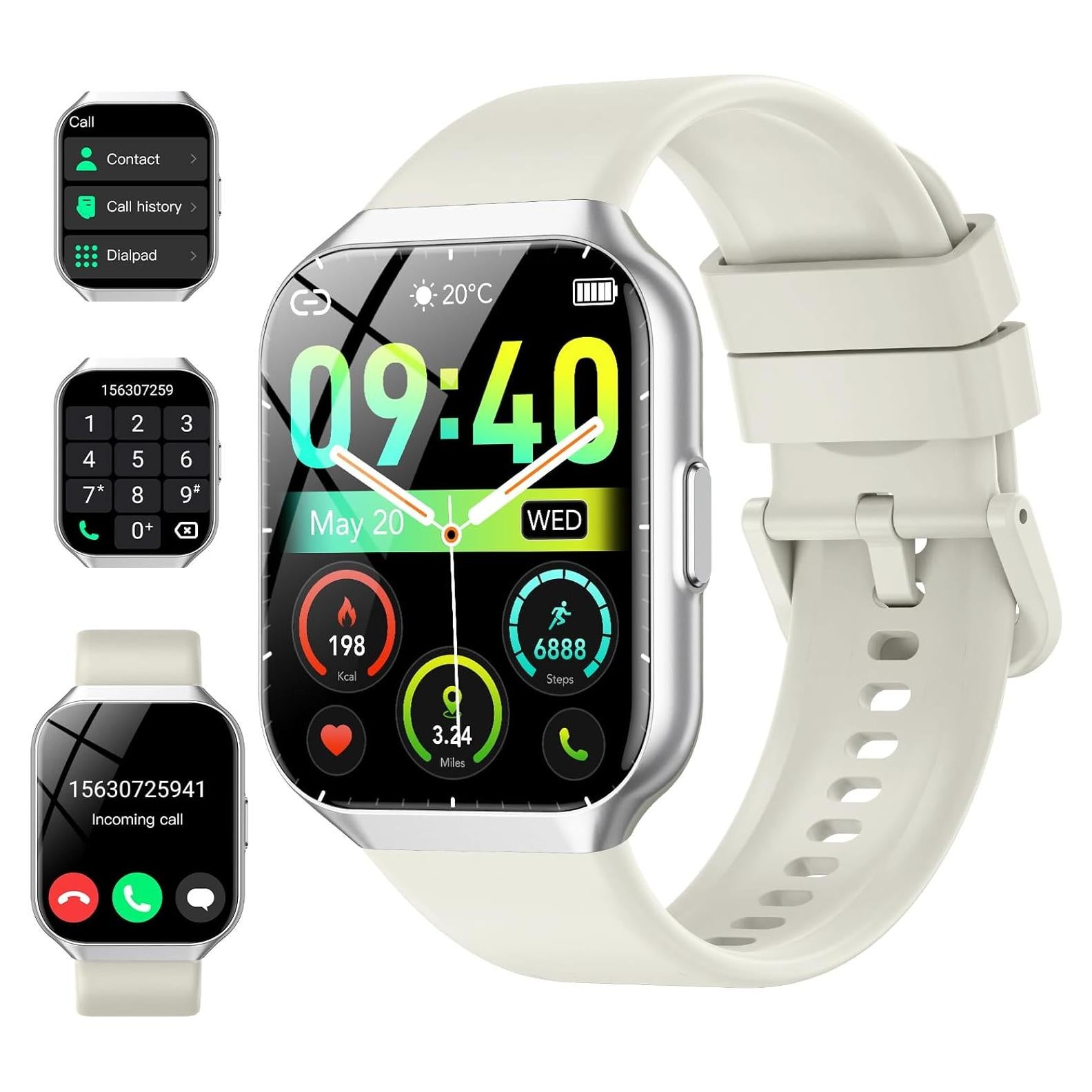 Reloj Inteligente CASCHO P98 1.96" HD Fitness IP68 Beige