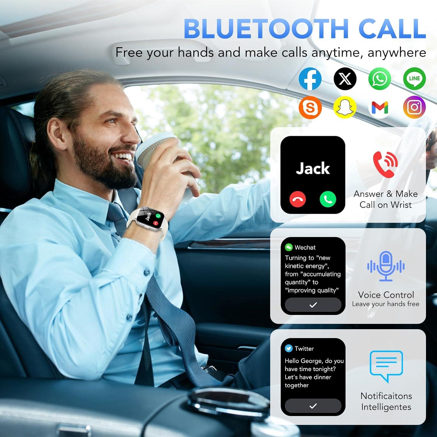 Reloj Inteligente CASCHO P98 1.96" HD Fitness IP68 Beige