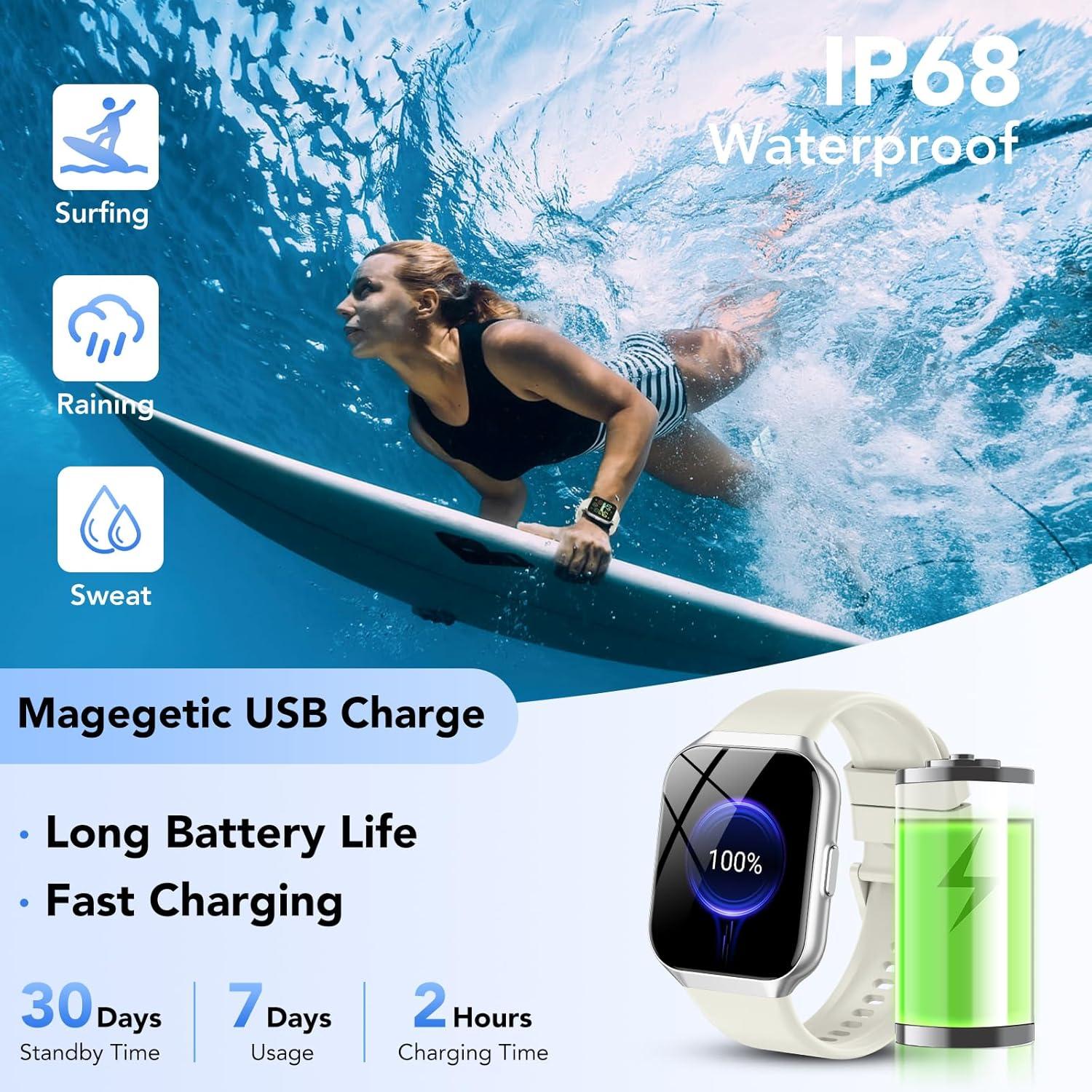 Reloj Inteligente CASCHO P98 1.96" HD Fitness IP68 Beige