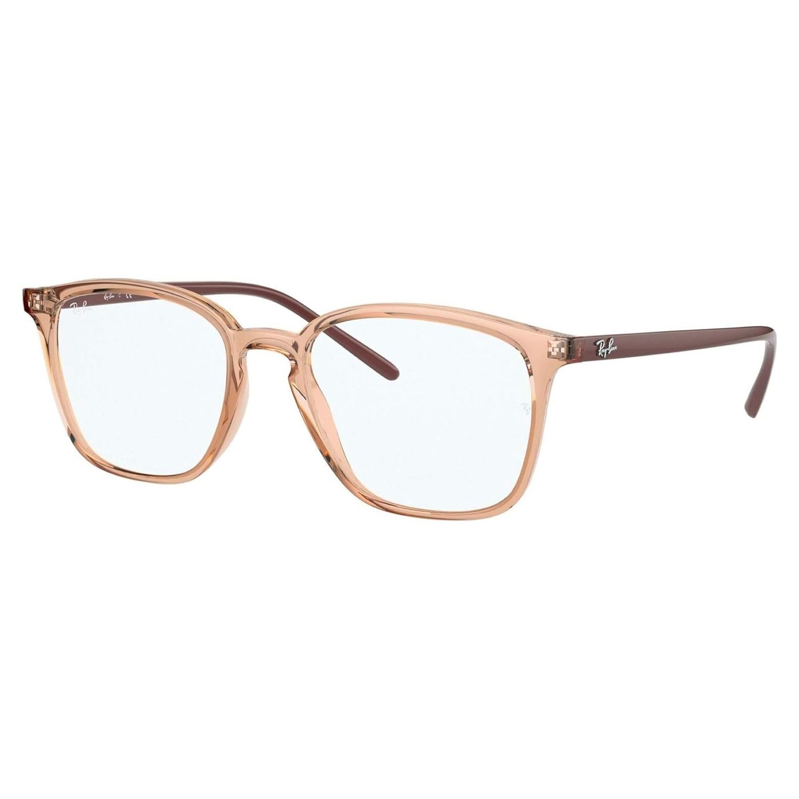 Montura Gafas Ray-Ban RX7185 Cuadradas 50mm Marrón Claro