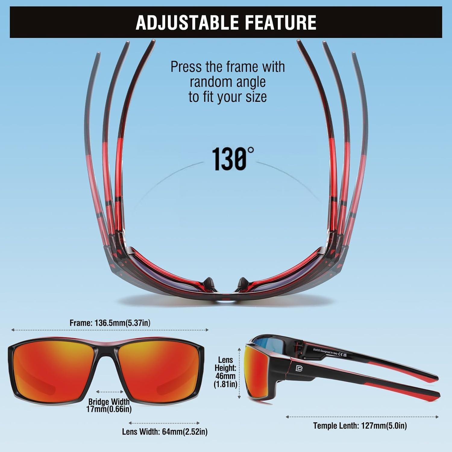 Gafas de sol deportivas DUCO UV400 para hombres y mujeres