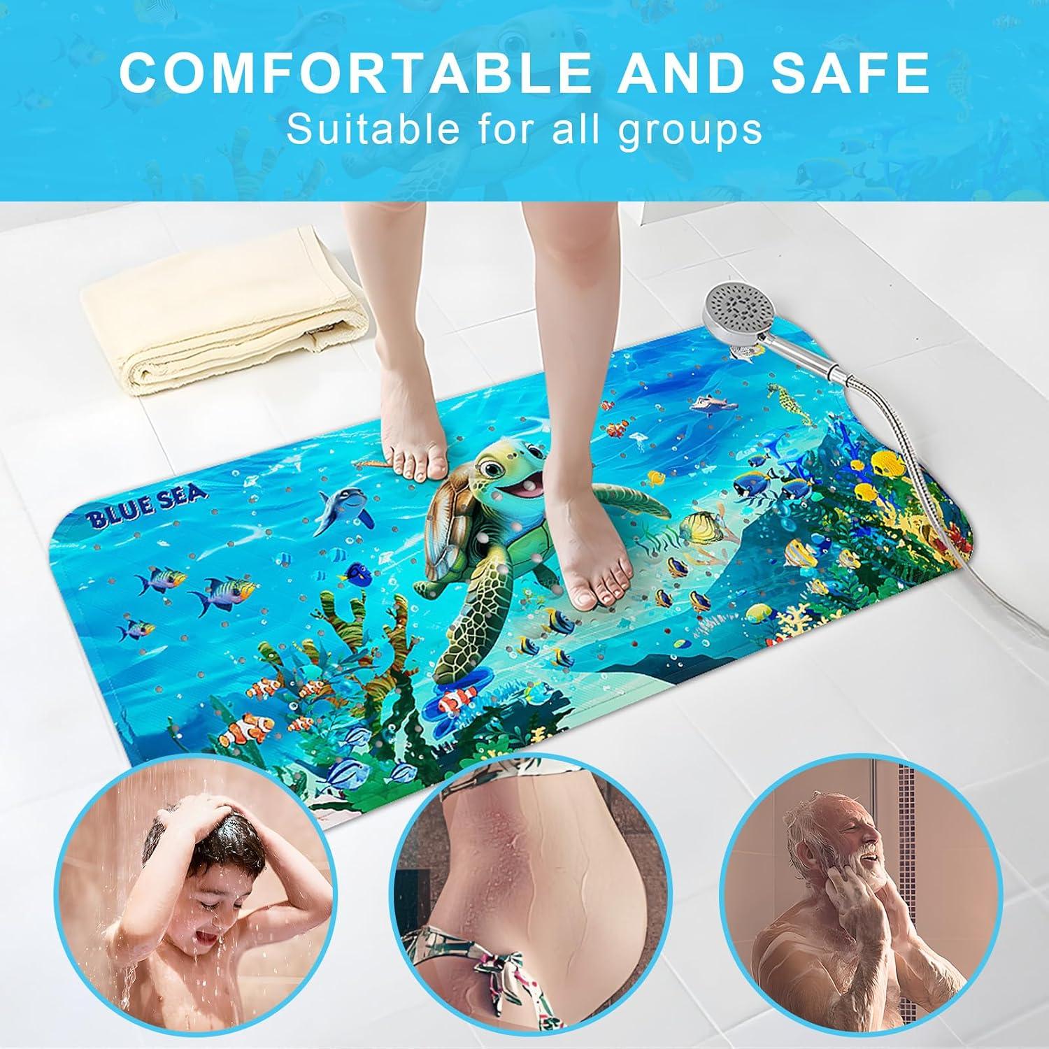 Alfombrilla de Baño Antideslizante Elisstaence Tortuga 101.6x40.6cm