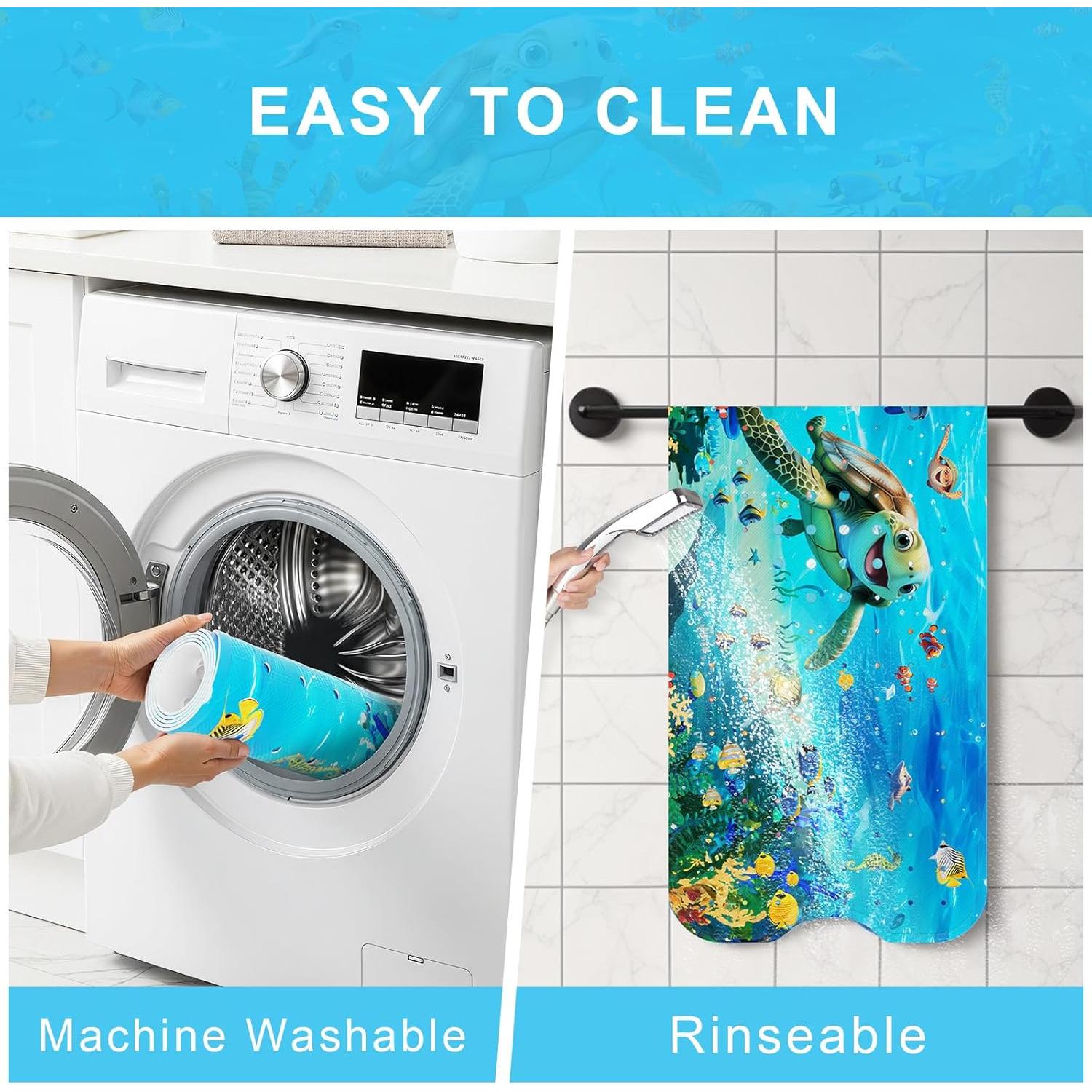 Alfombrilla de Baño Antideslizante Elisstaence Tortuga 101.6x40.6cm