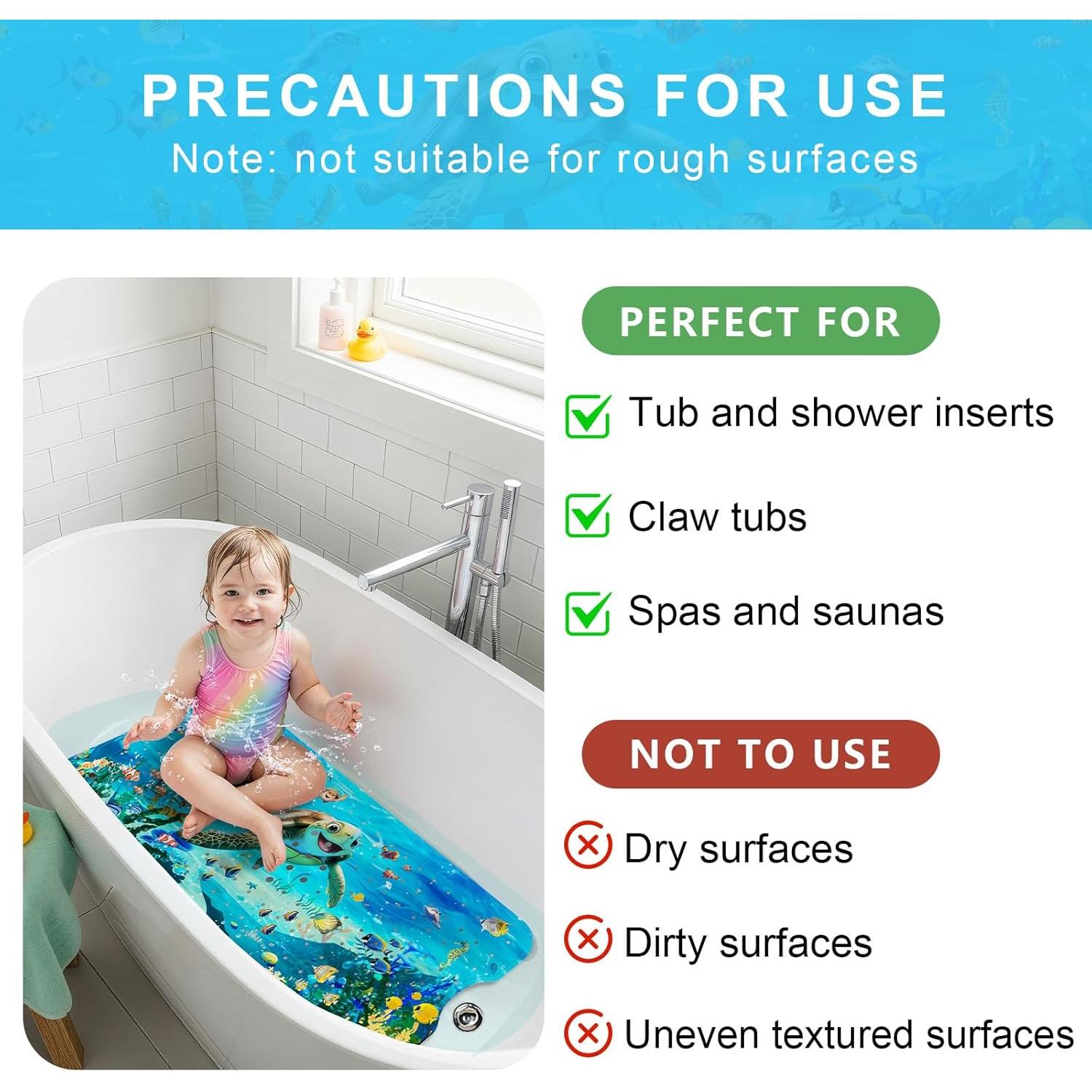 Alfombrilla de Baño Antideslizante Elisstaence Tortuga 101.6x40.6cm