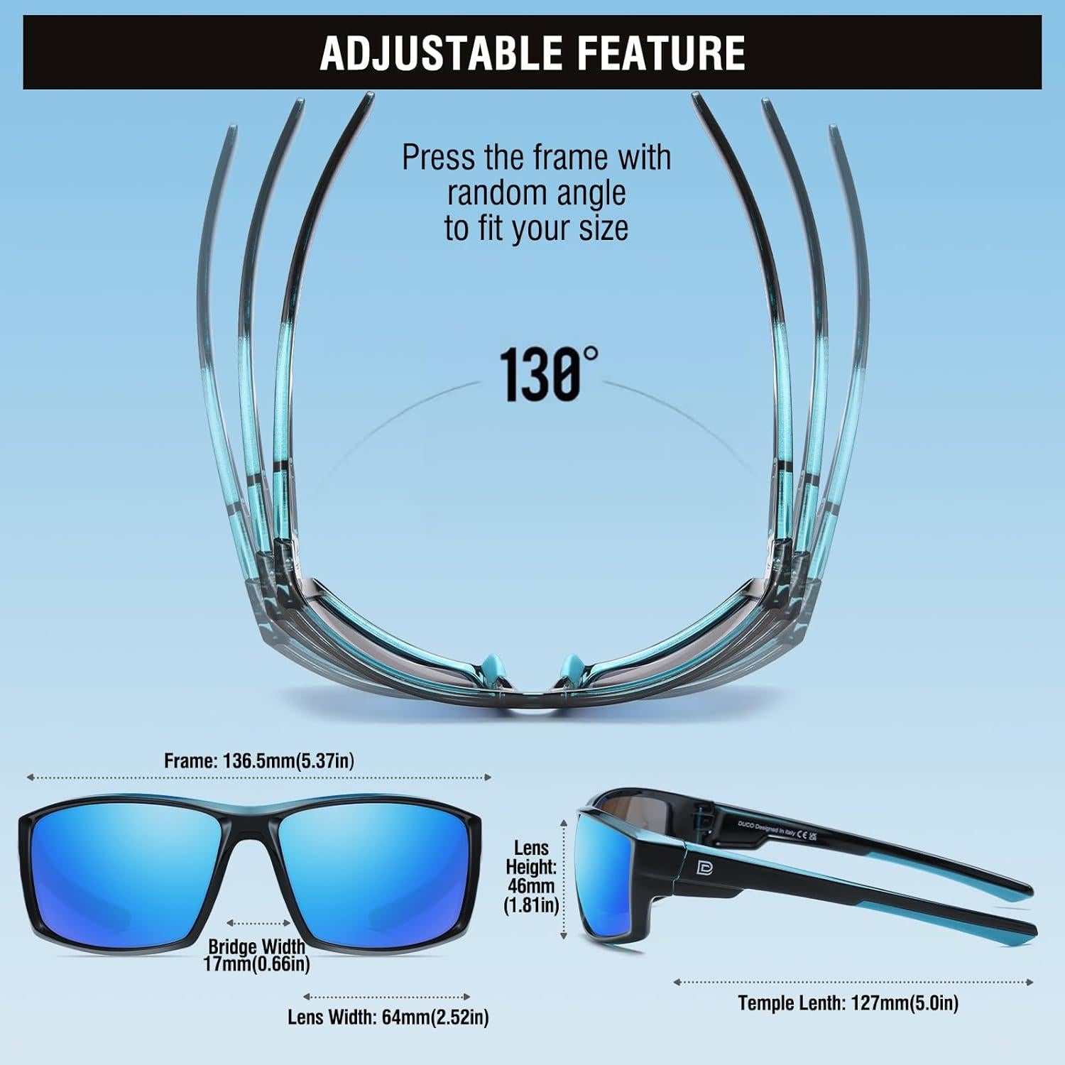 Gafas de sol deportivas DUCO UV400 para hombres y mujeres