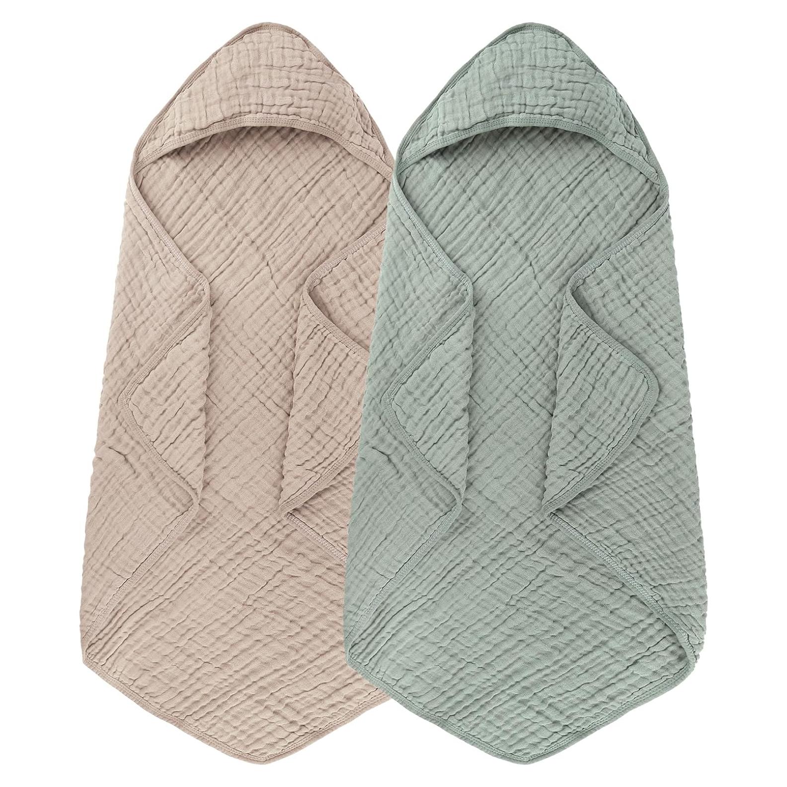 Toallas de Muselina con Capucha Synrroe 2 Pack 81x81 cm