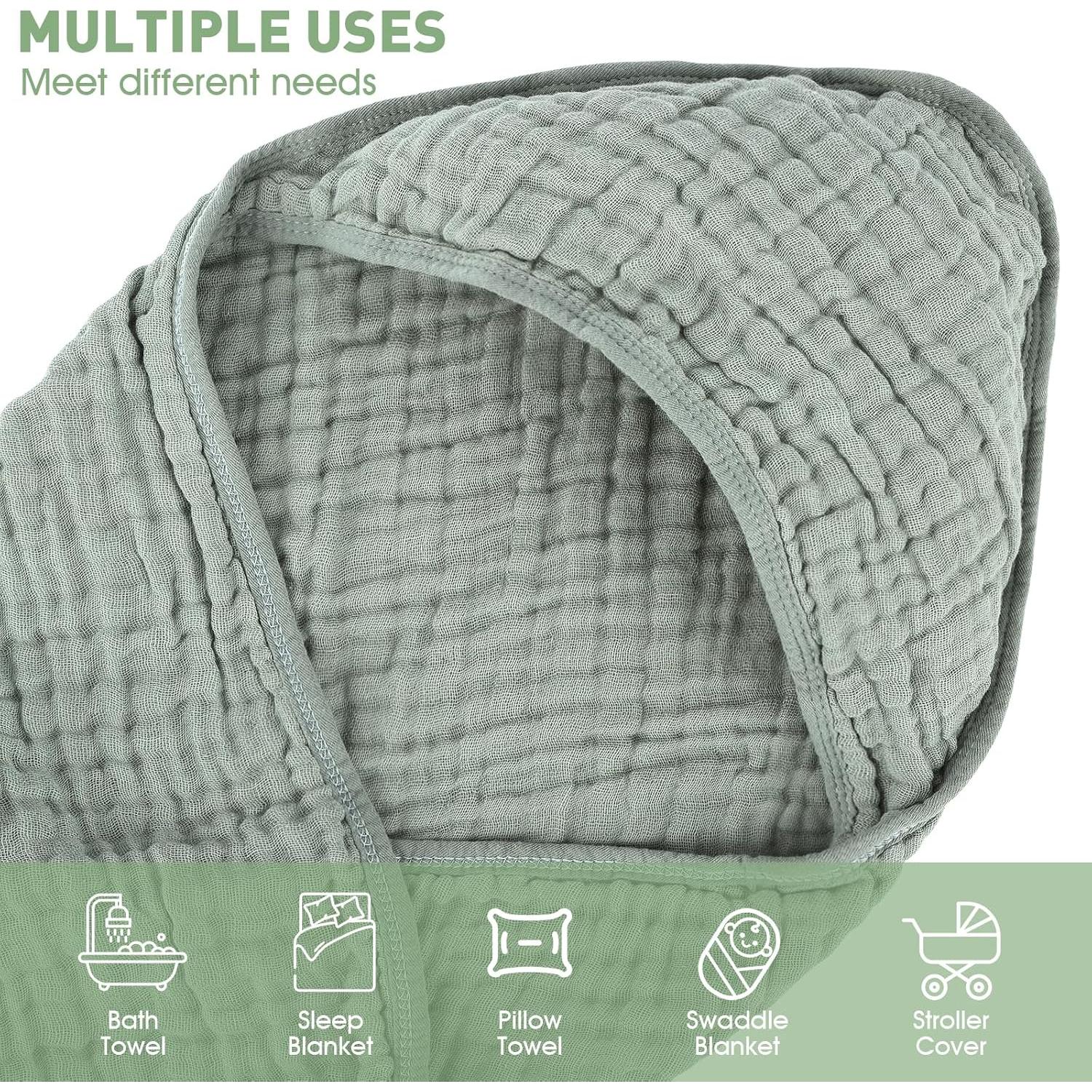 Toallas de Muselina con Capucha Synrroe 2 Pack 81x81 cm