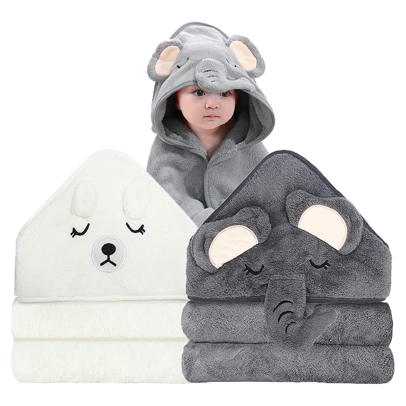 Paquete de 2 Toallas de Bebé con Capucha ROXANEPIG - Suaves y Absorbentes