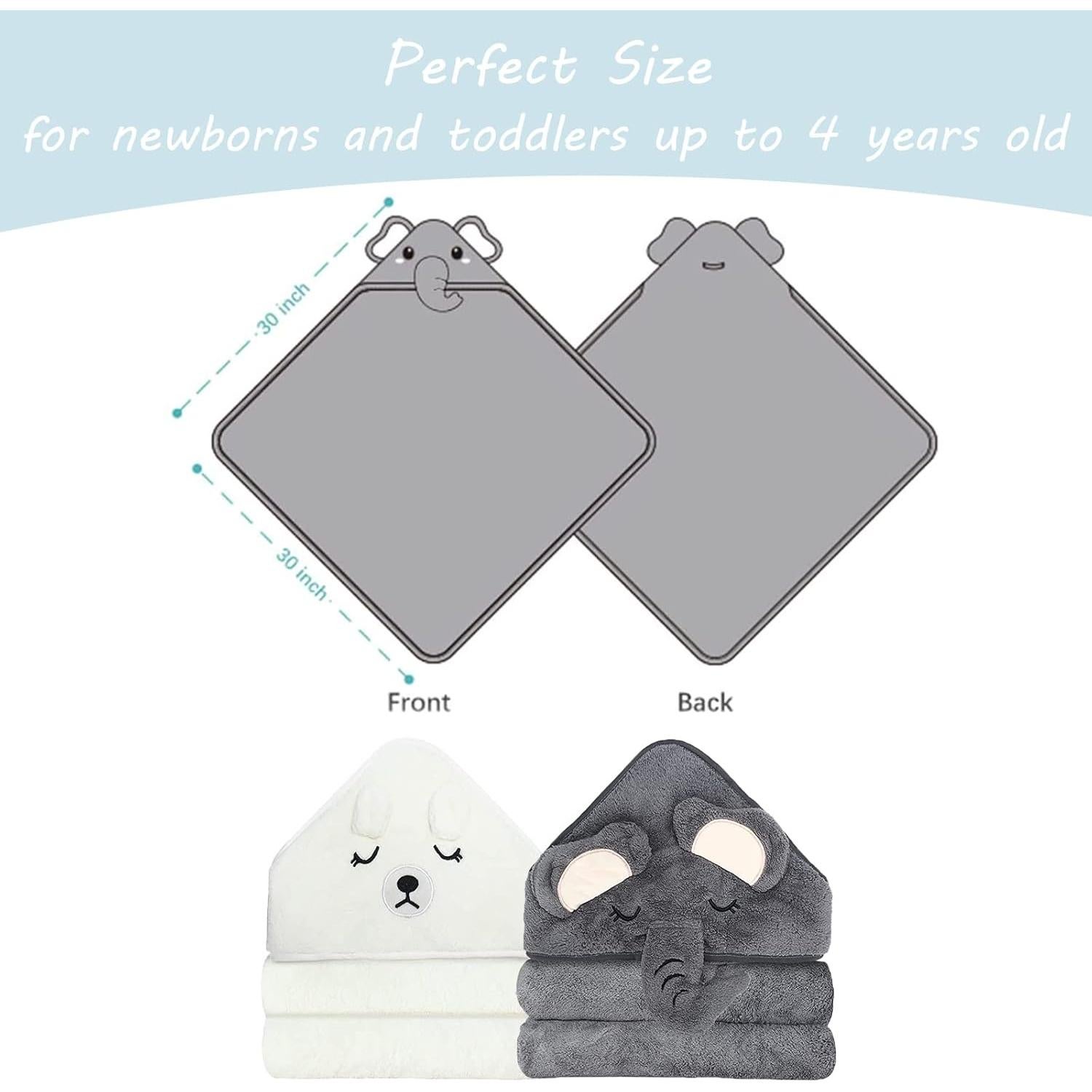 Paquete de 2 Toallas de Bebé con Capucha ROXANEPIG - Suaves y Absorbentes