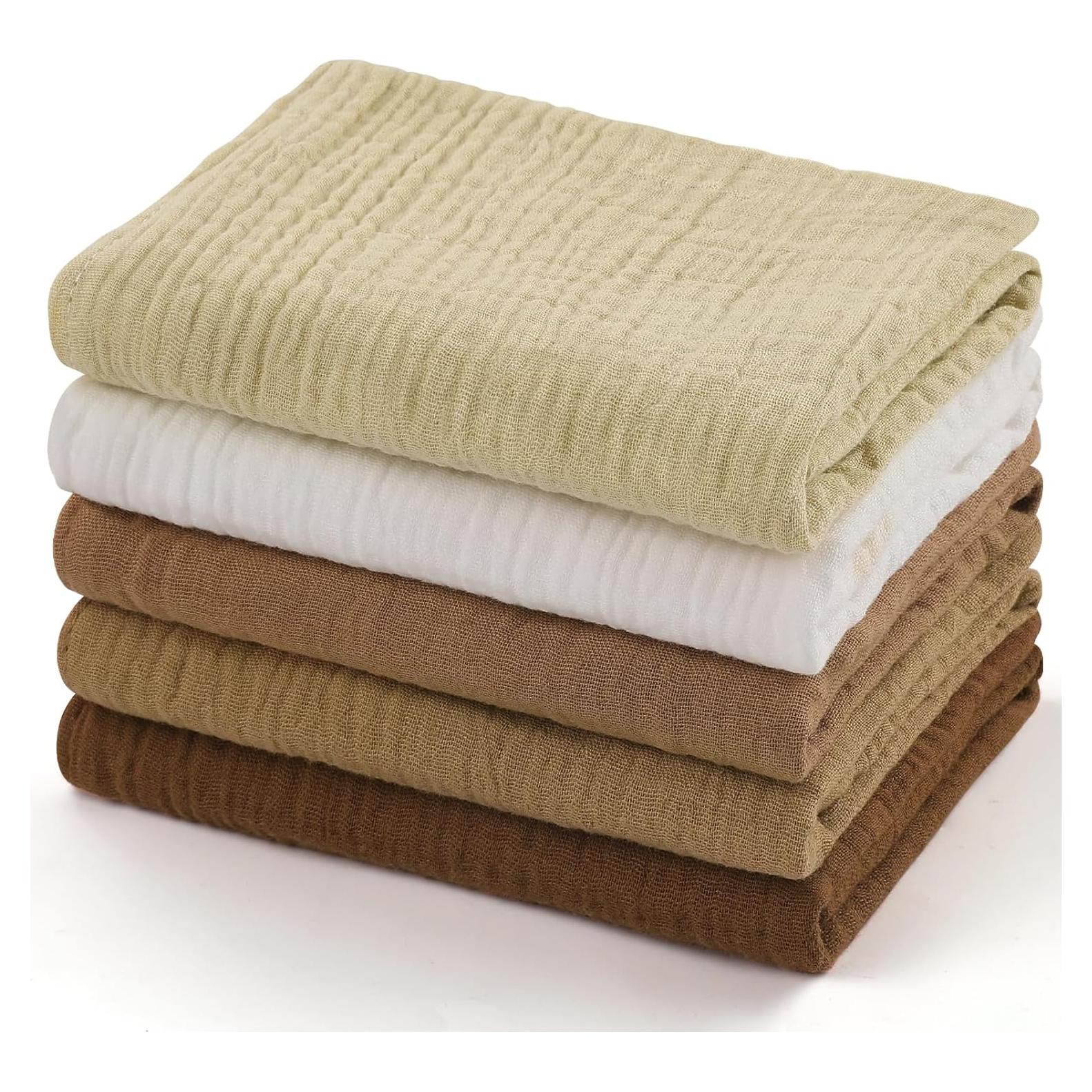 Paños de Baño MUKIN para Bebés 5 Piezas Algodón 30x30 cm