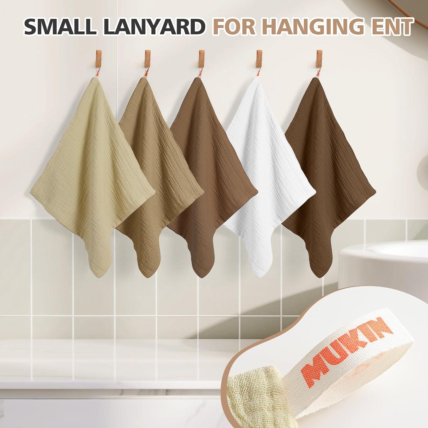 Paños de Baño MUKIN para Bebés 5 Piezas Algodón 30x30 cm