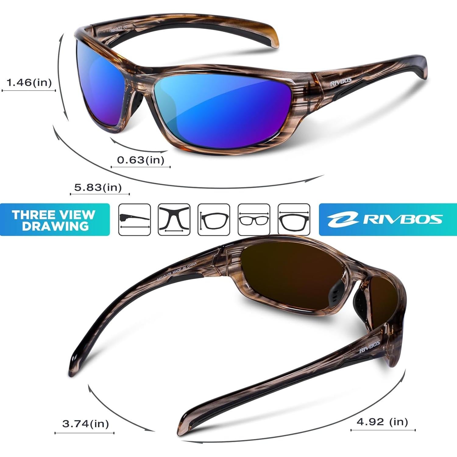 Gafas de sol RIVBOS polarizadas UV400 para deportes y aire libre