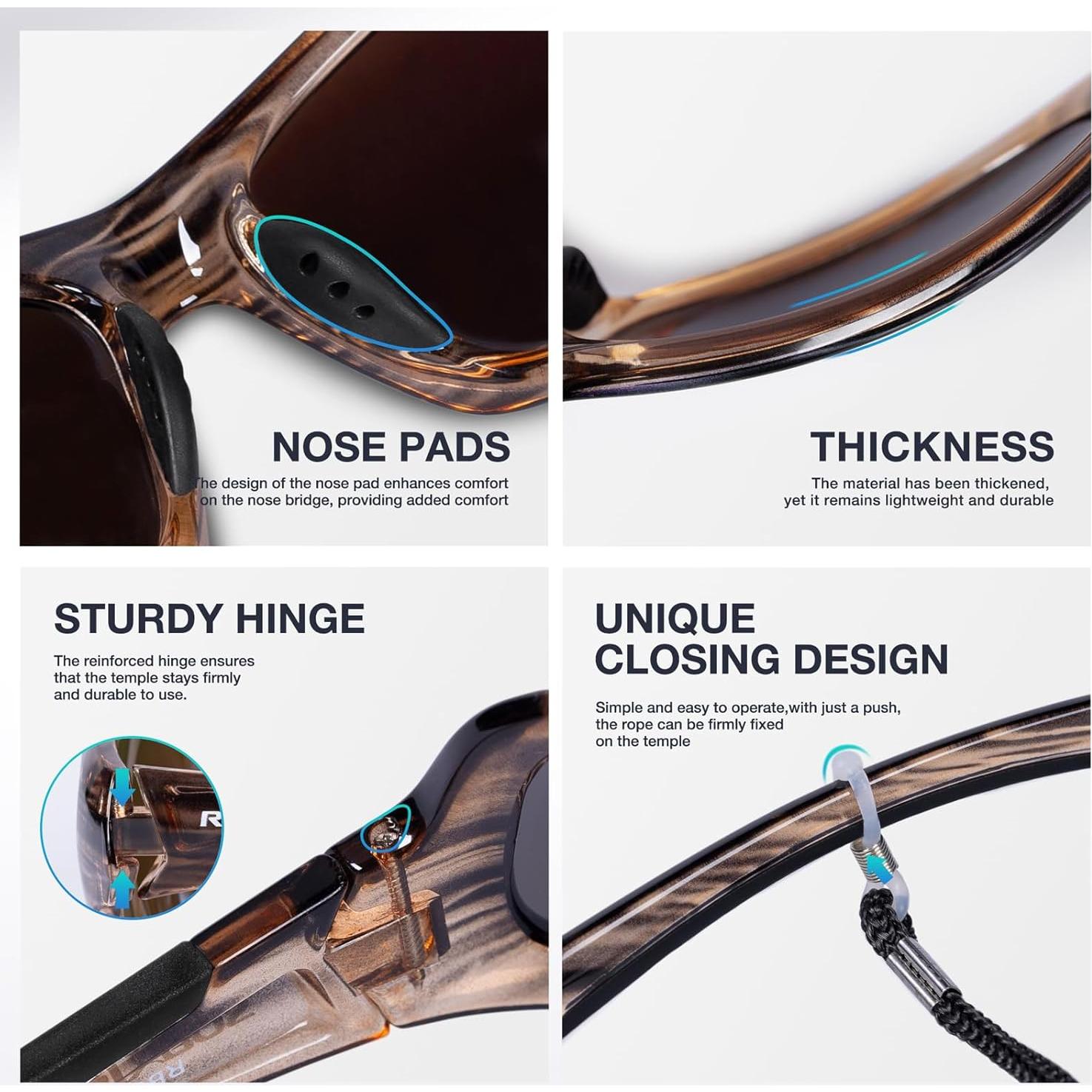 Gafas de sol RIVBOS polarizadas UV400 para deportes y aire libre