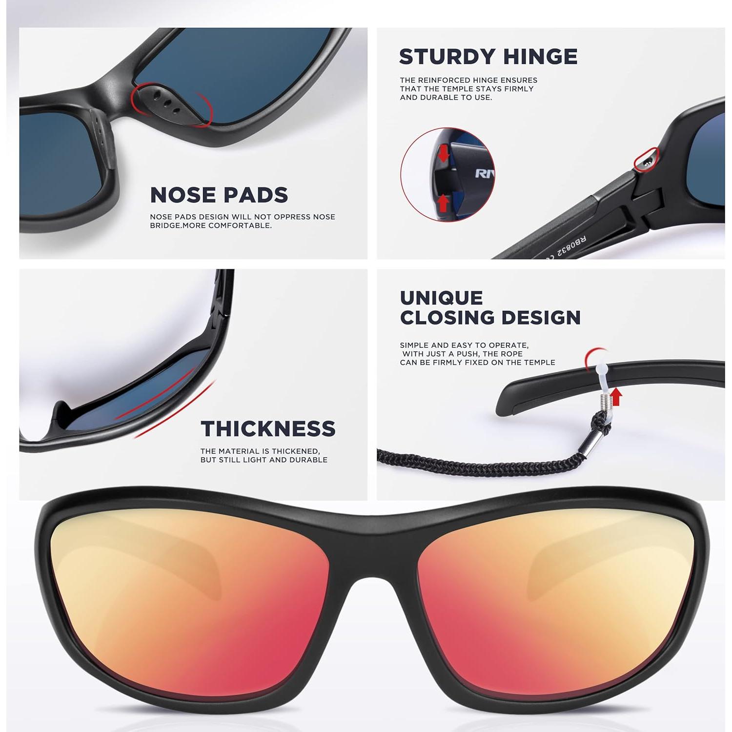 Gafas de sol RIVBOS polarizadas UV400 para deportes y aire libre