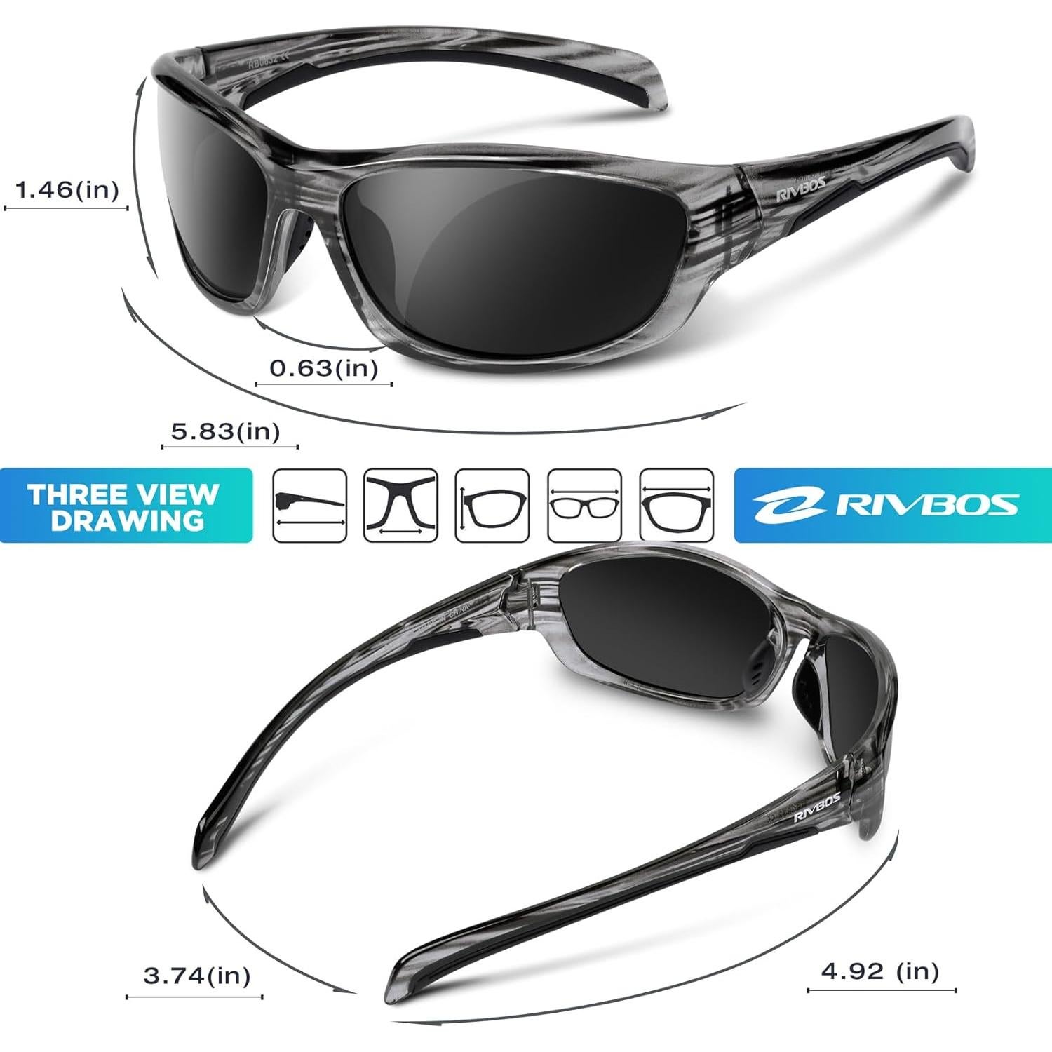 Gafas de Sol Polarizadas RIVBOS UV400 para Hombres y Mujeres