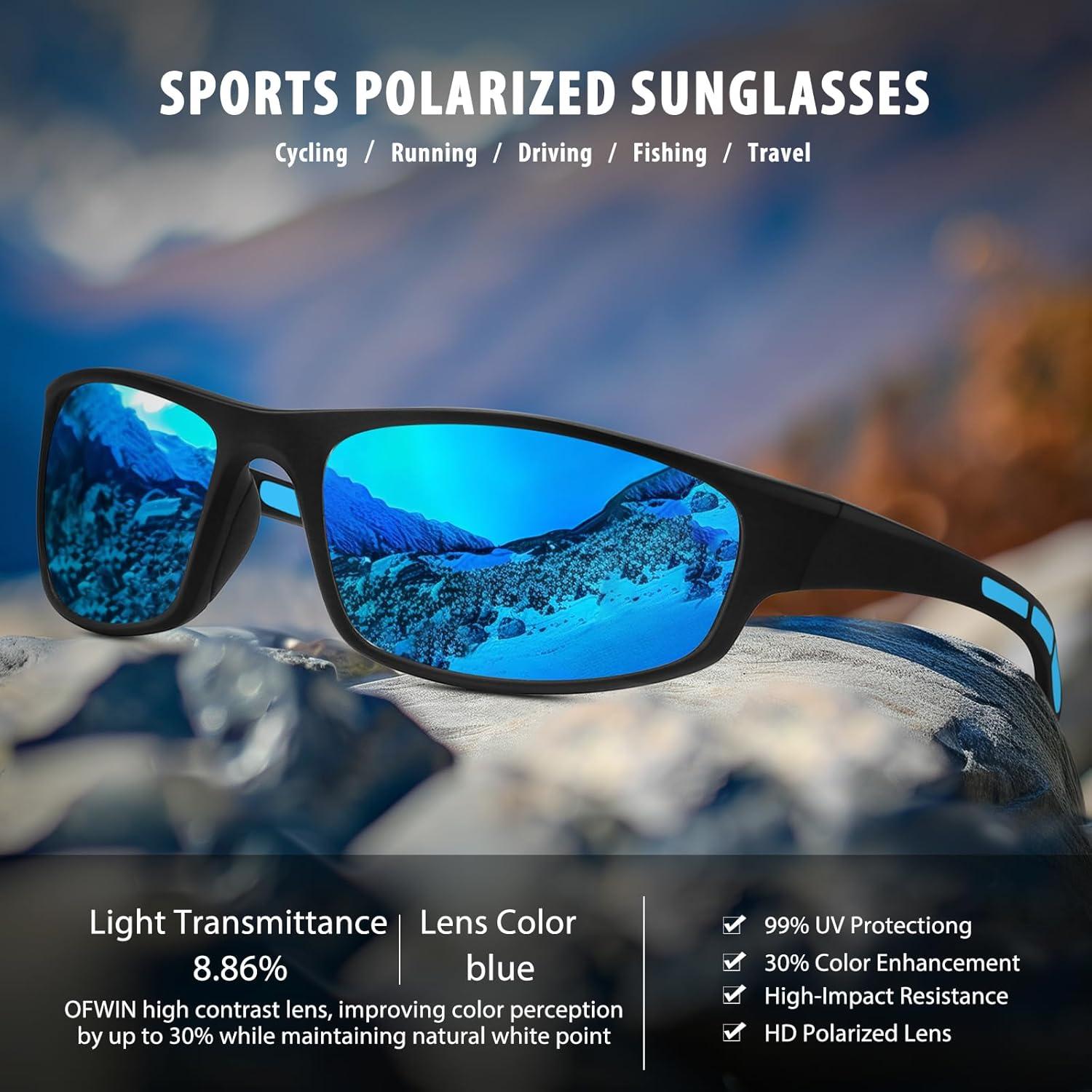 Gafas de sol deportivas Ofwin UV400 polarizadas 62mm