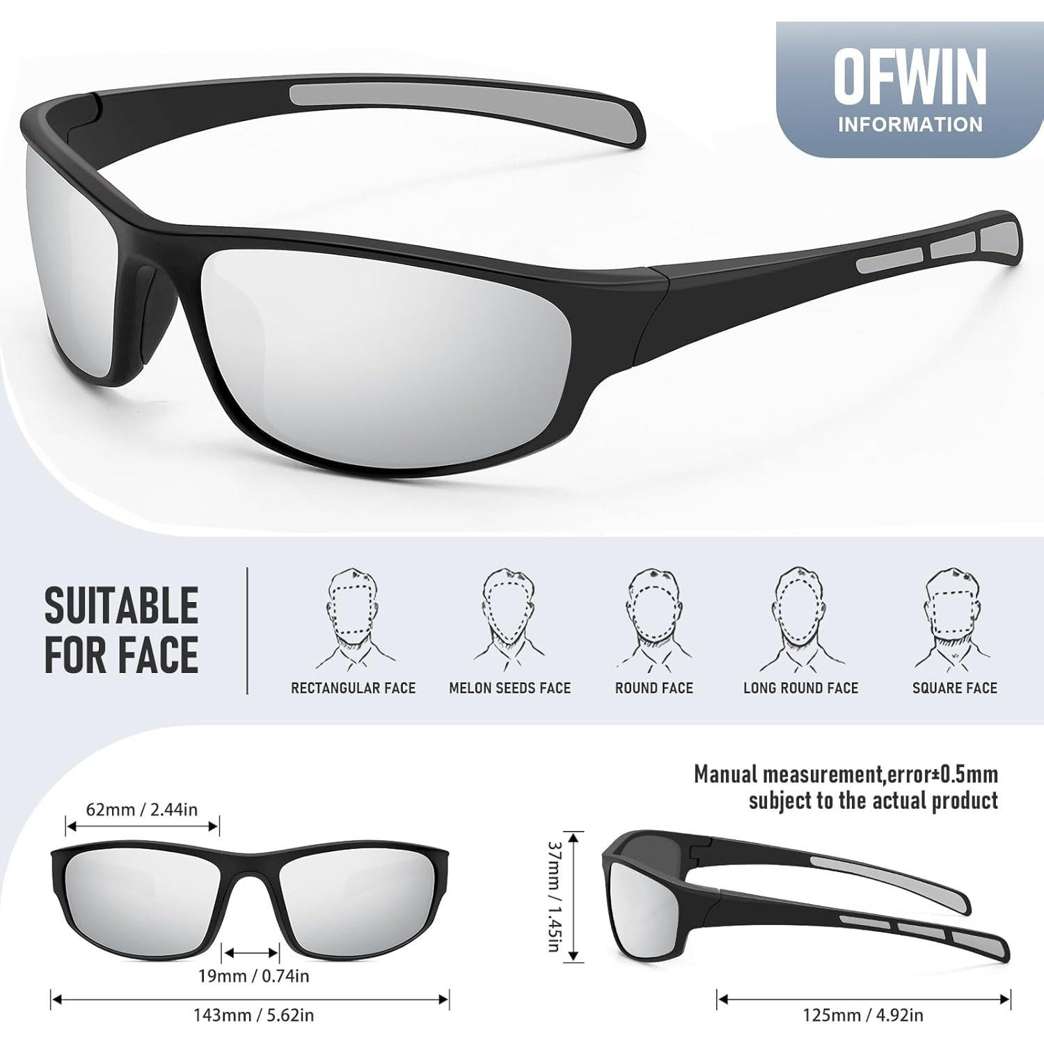 Gafas de sol deportivas Ofwin 1105 polarizadas UV400