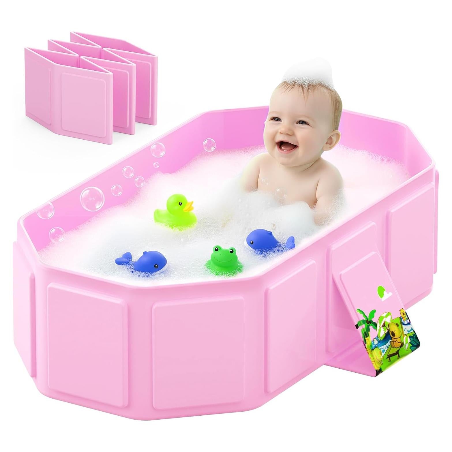 Bañera Plegable para Bebés Haikou 80x65 cm Rosa