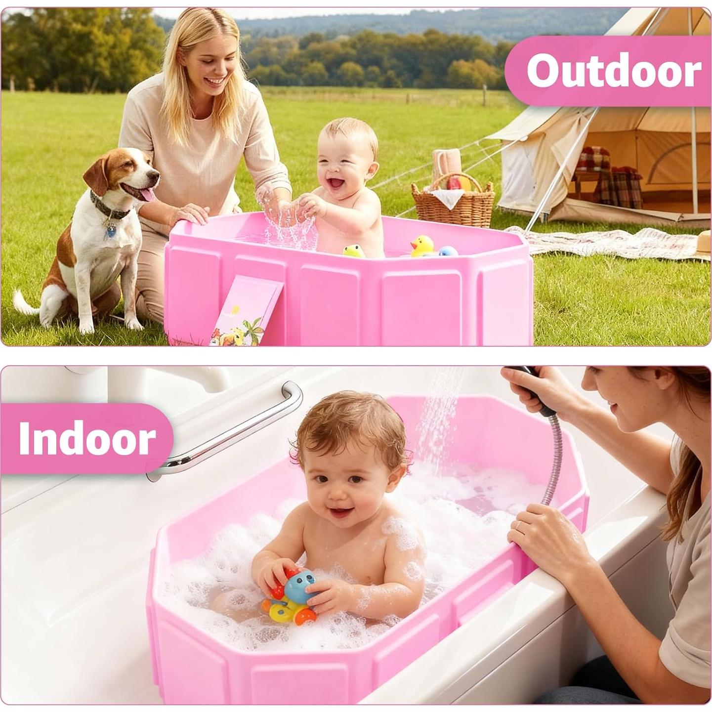 Bañera Plegable para Bebés Haikou 80x65 cm Rosa