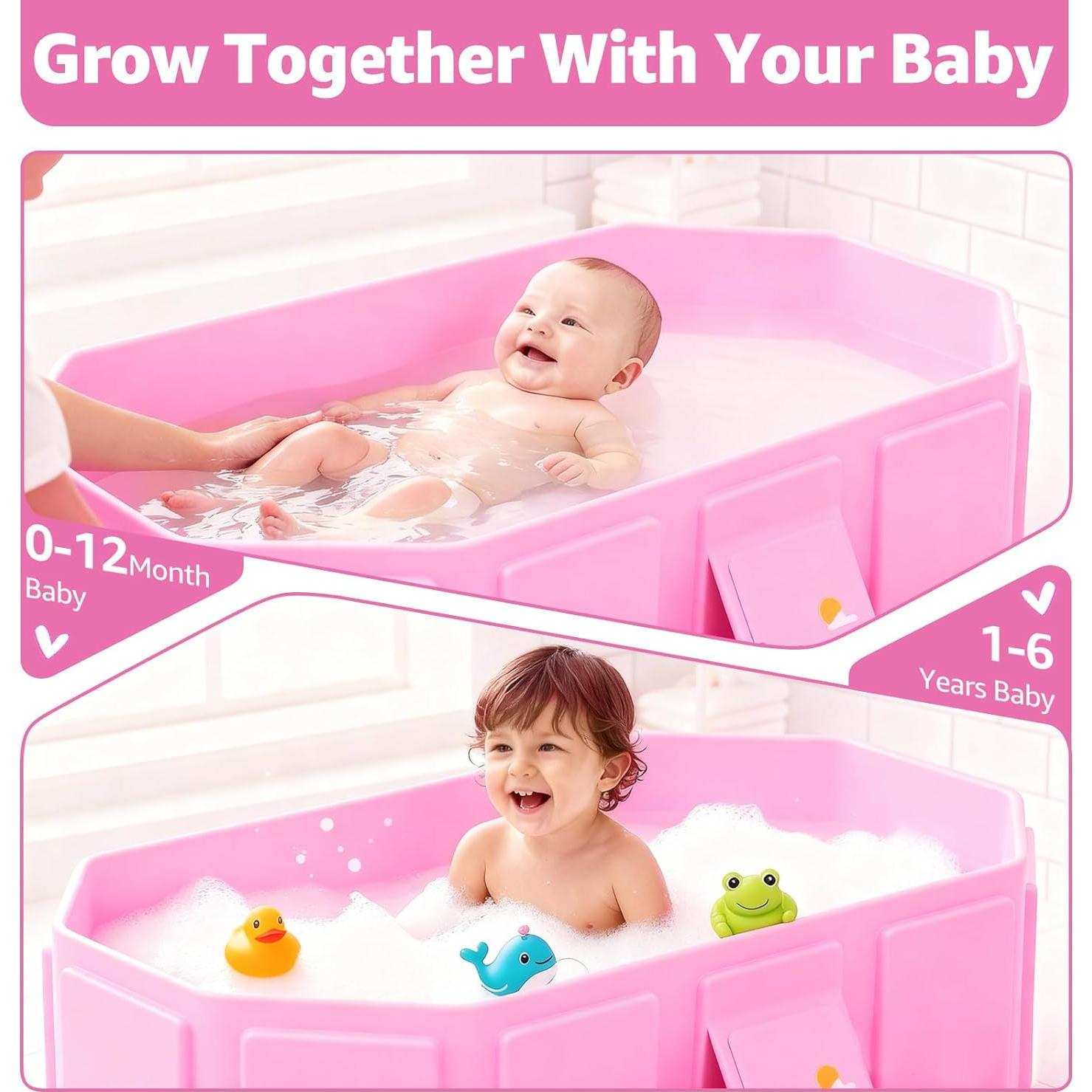 Bañera Plegable para Bebés Haikou 80x65 cm Rosa