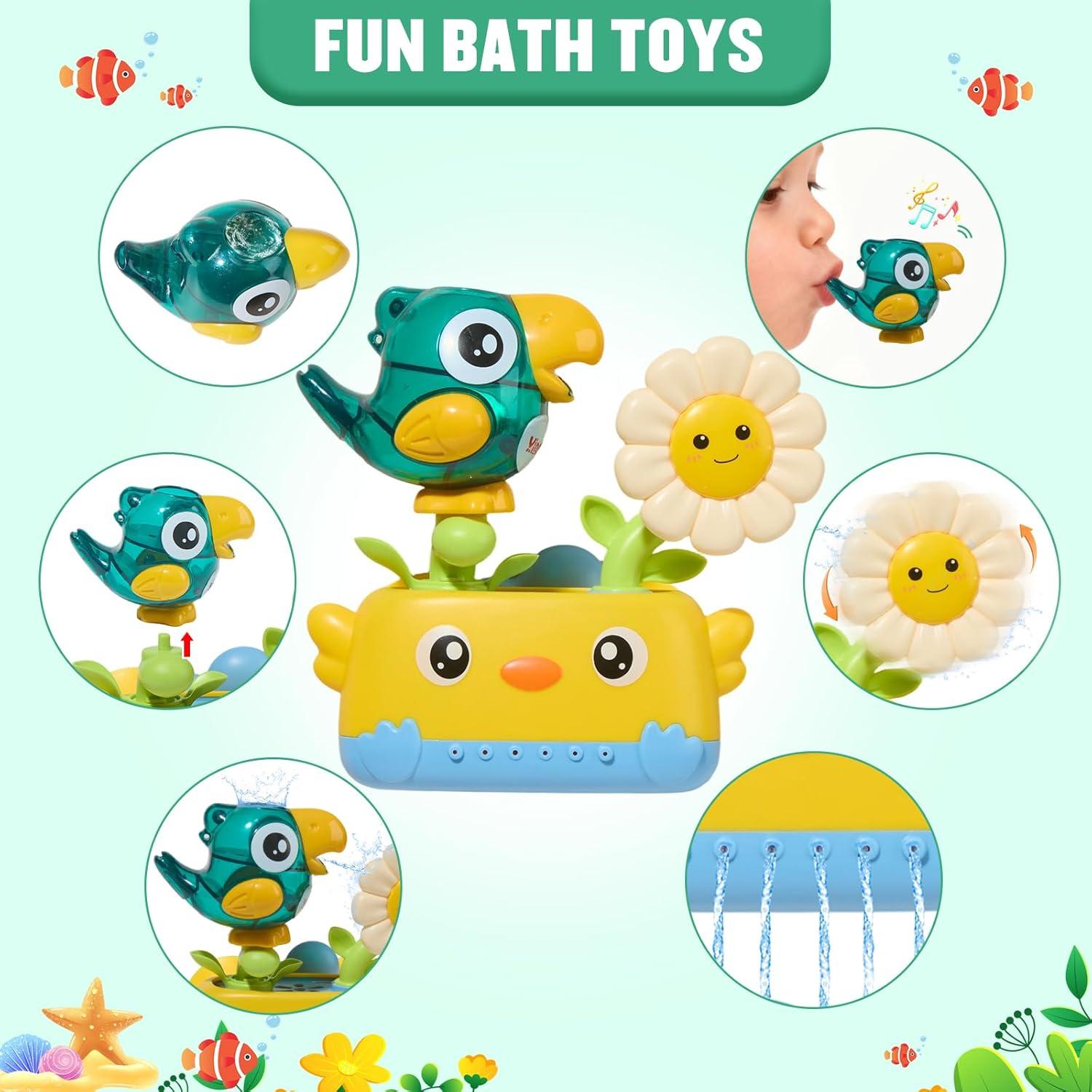 Juguetes de baño Amchsuri para bebés 1-3 años, sin moho