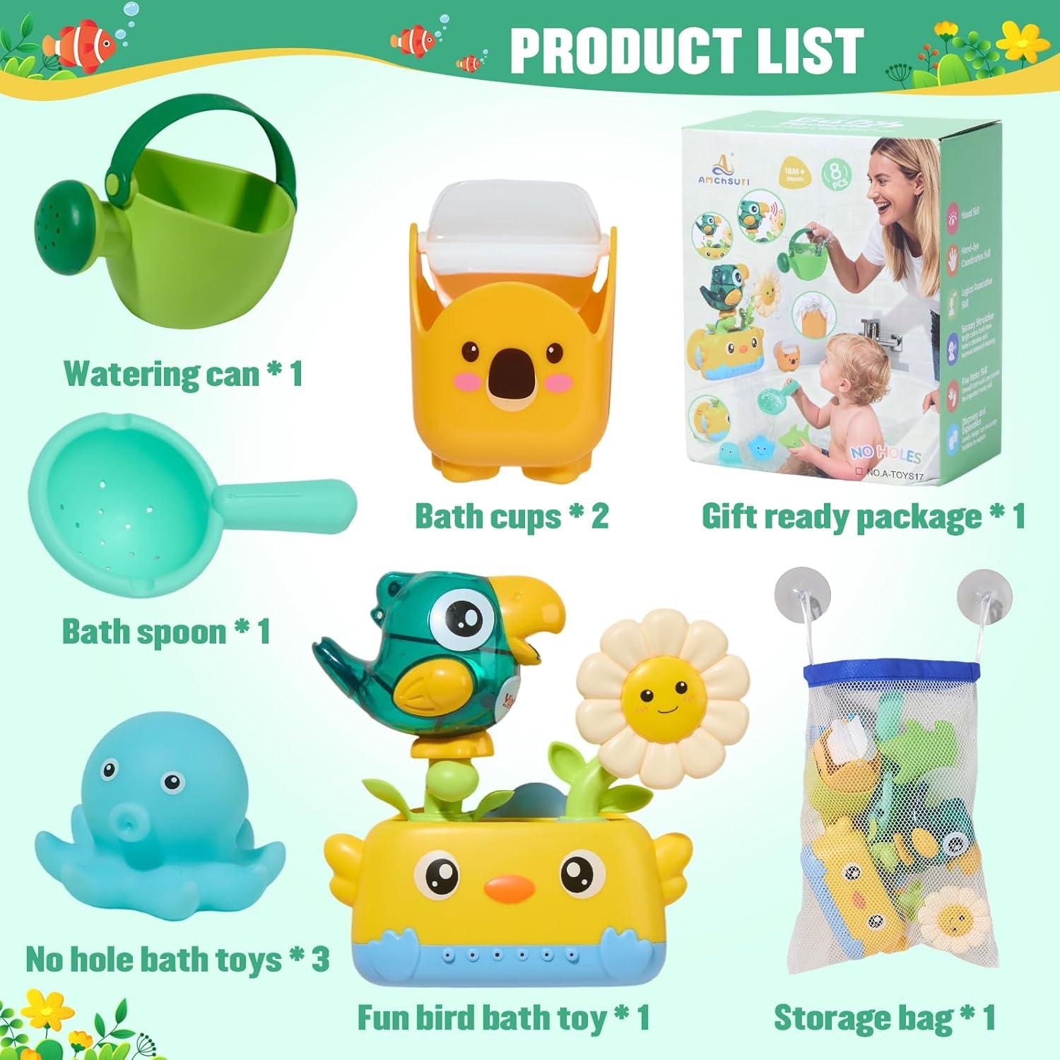 Juguetes de baño Amchsuri para bebés 1-3 años, sin moho