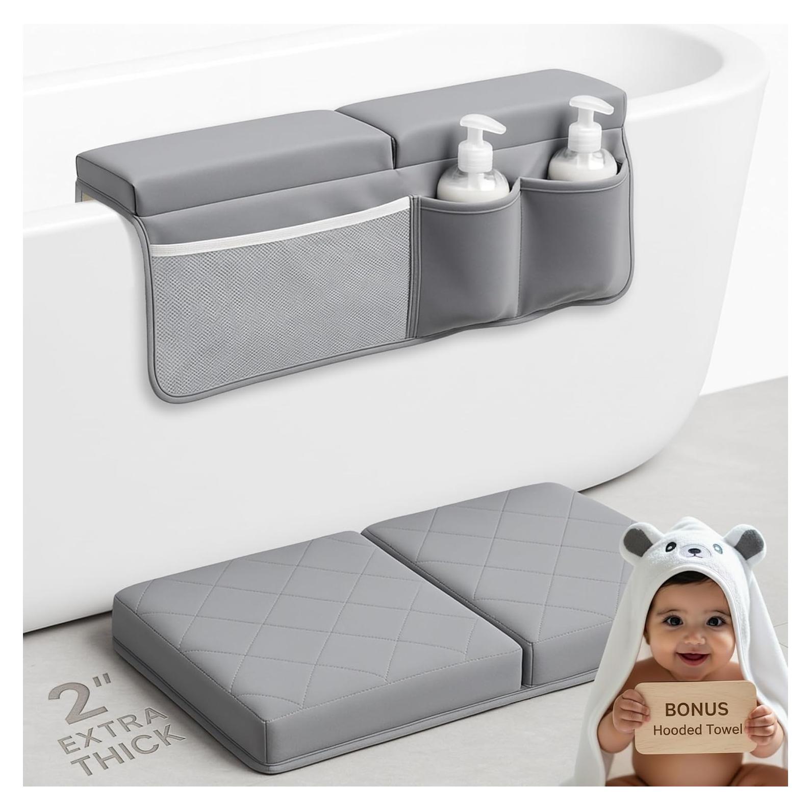 Almohadilla para Rodillas Bornealand® con Toalla Capucha - Gris