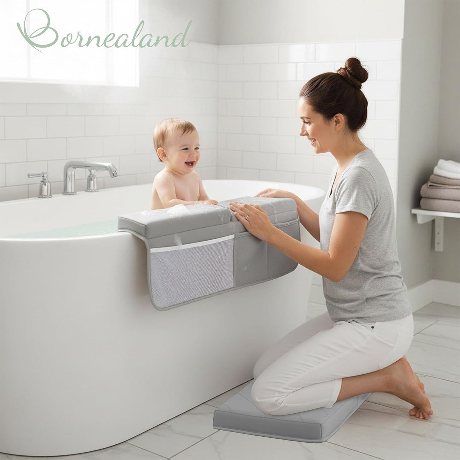 Almohadilla para Rodillas Bornealand® con Toalla Capucha - Gris