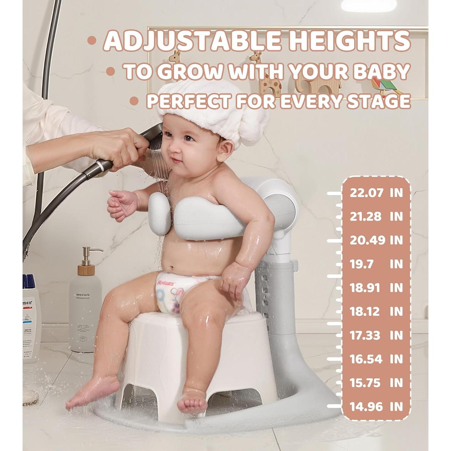 Soporte de Baño Plegable para Bebés XZJ-1 Gris Ajustable