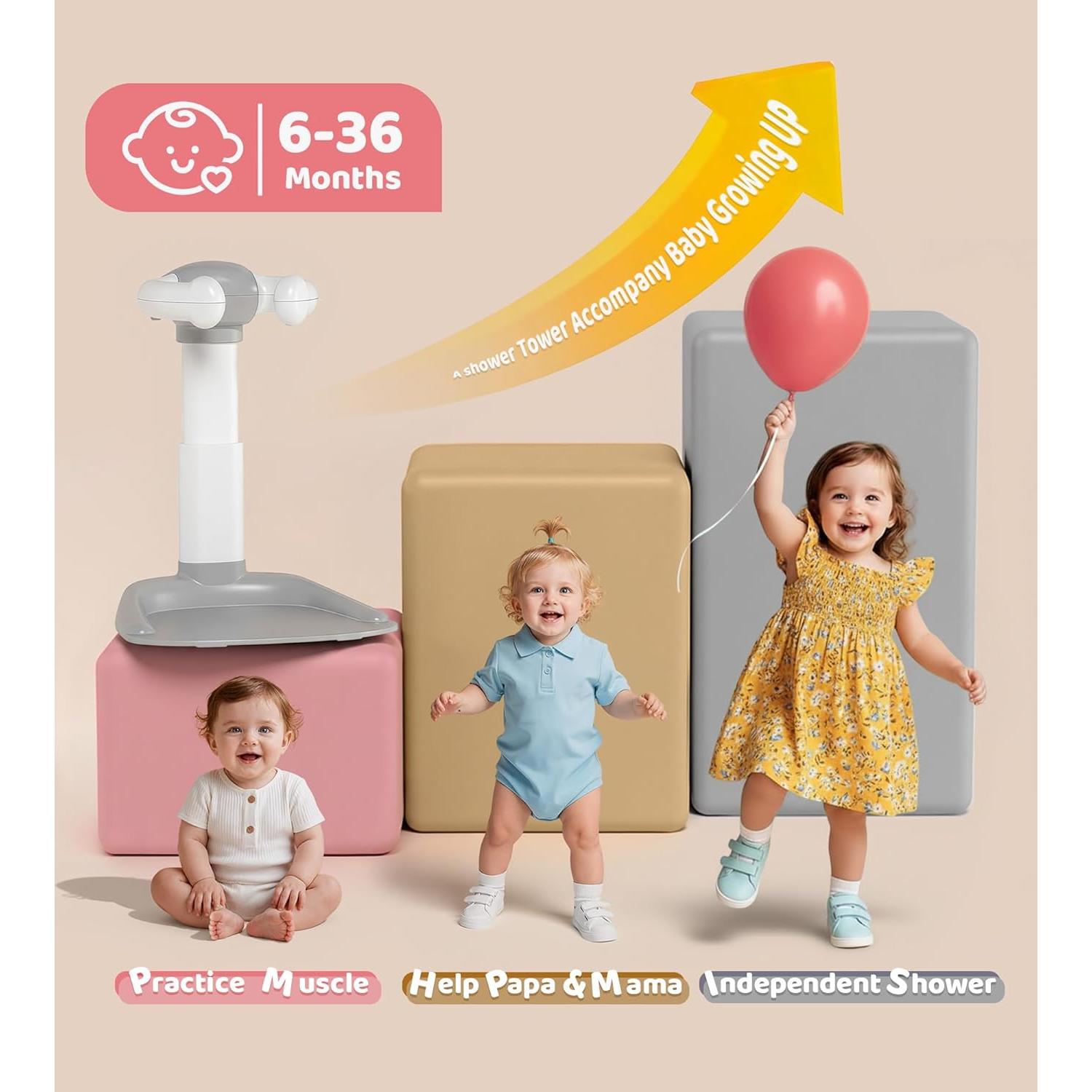 Soporte de Baño Plegable para Bebés XZJ-1 Gris Ajustable