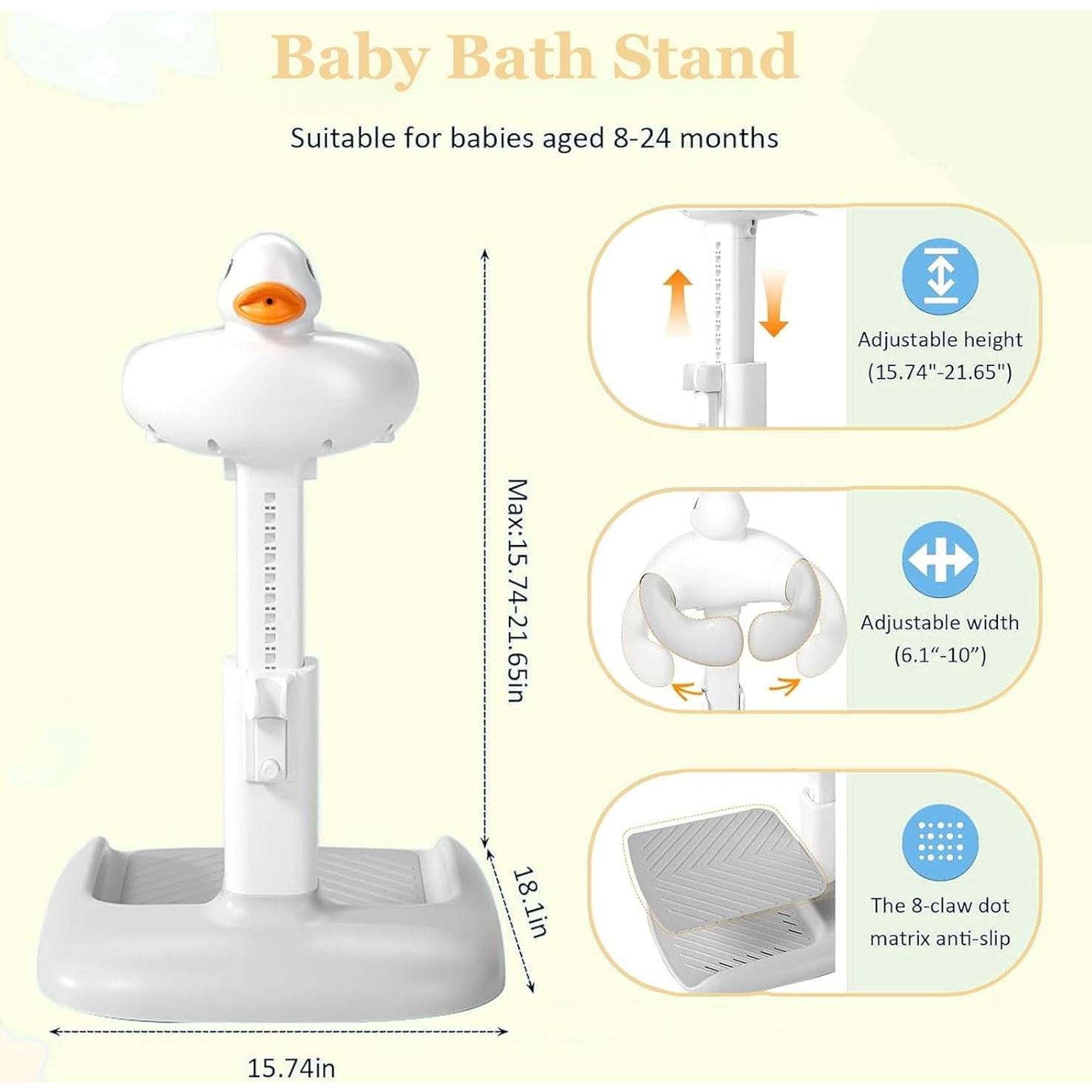 Soporte de Baño Plegable para Bebés ALLGLAM con Base Antideslizante