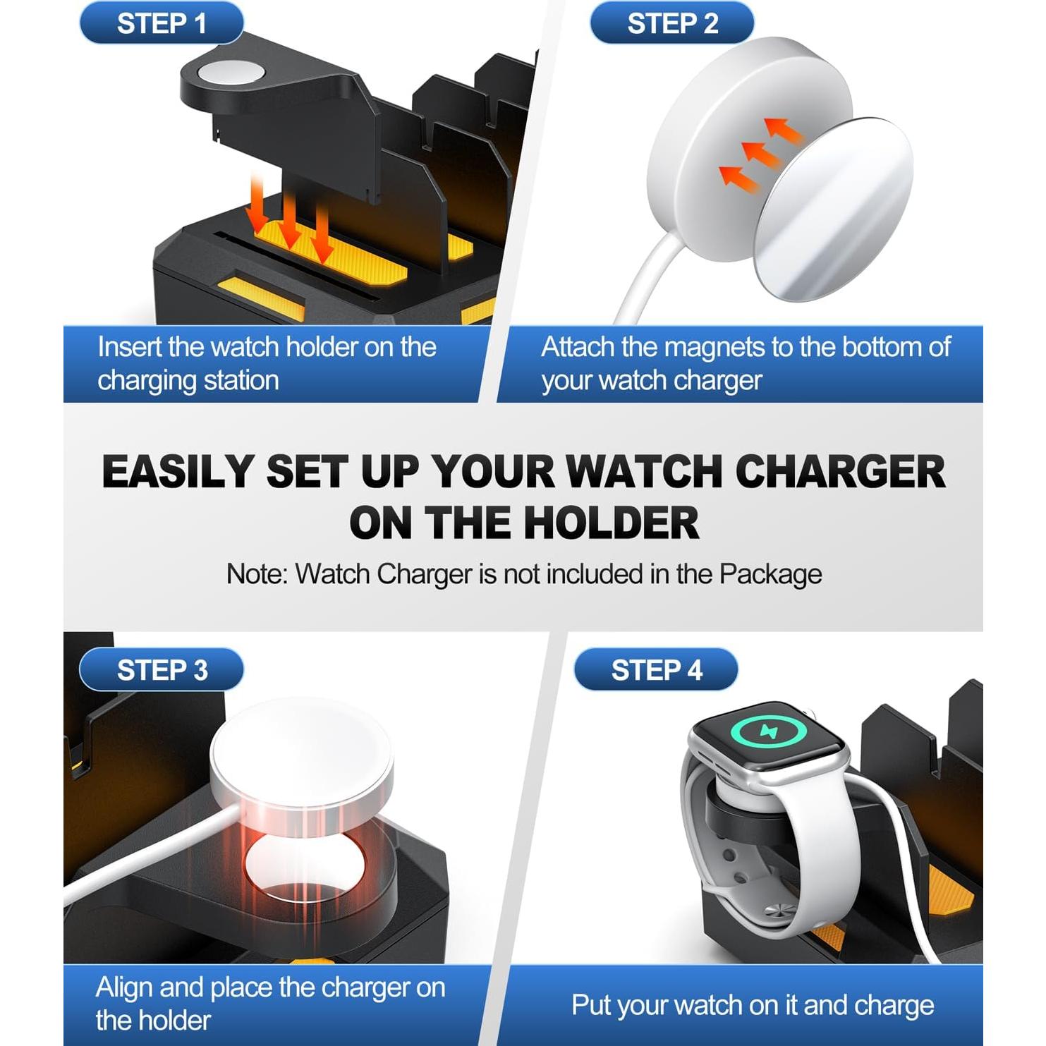 Estación de Carga 6 en 1 Honcila 50W para Múltiples Dispositivos
