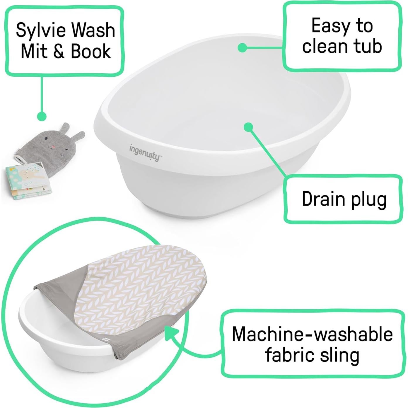 Bañera 3-en-1 Ingenuity Sylvi para Bebés y Niños Pequeños