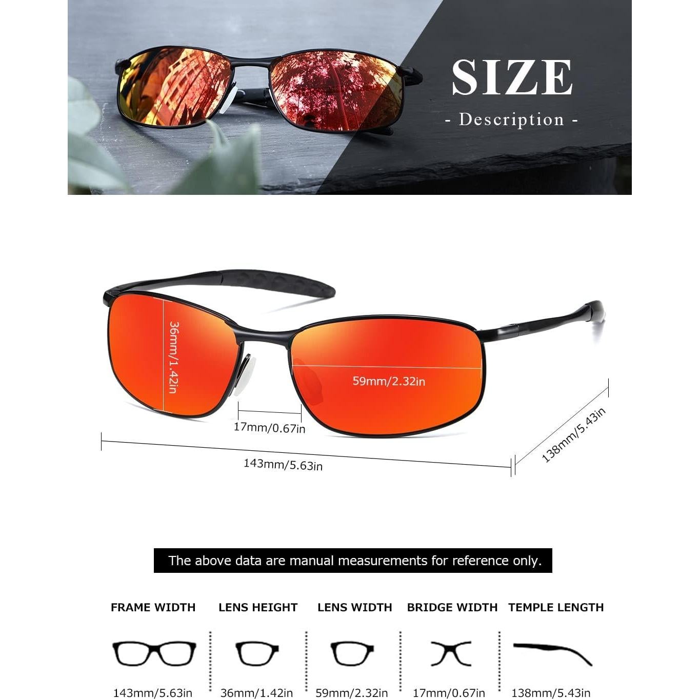 Gafas de sol AEVOGUE Vision marco metal rectangular UV400