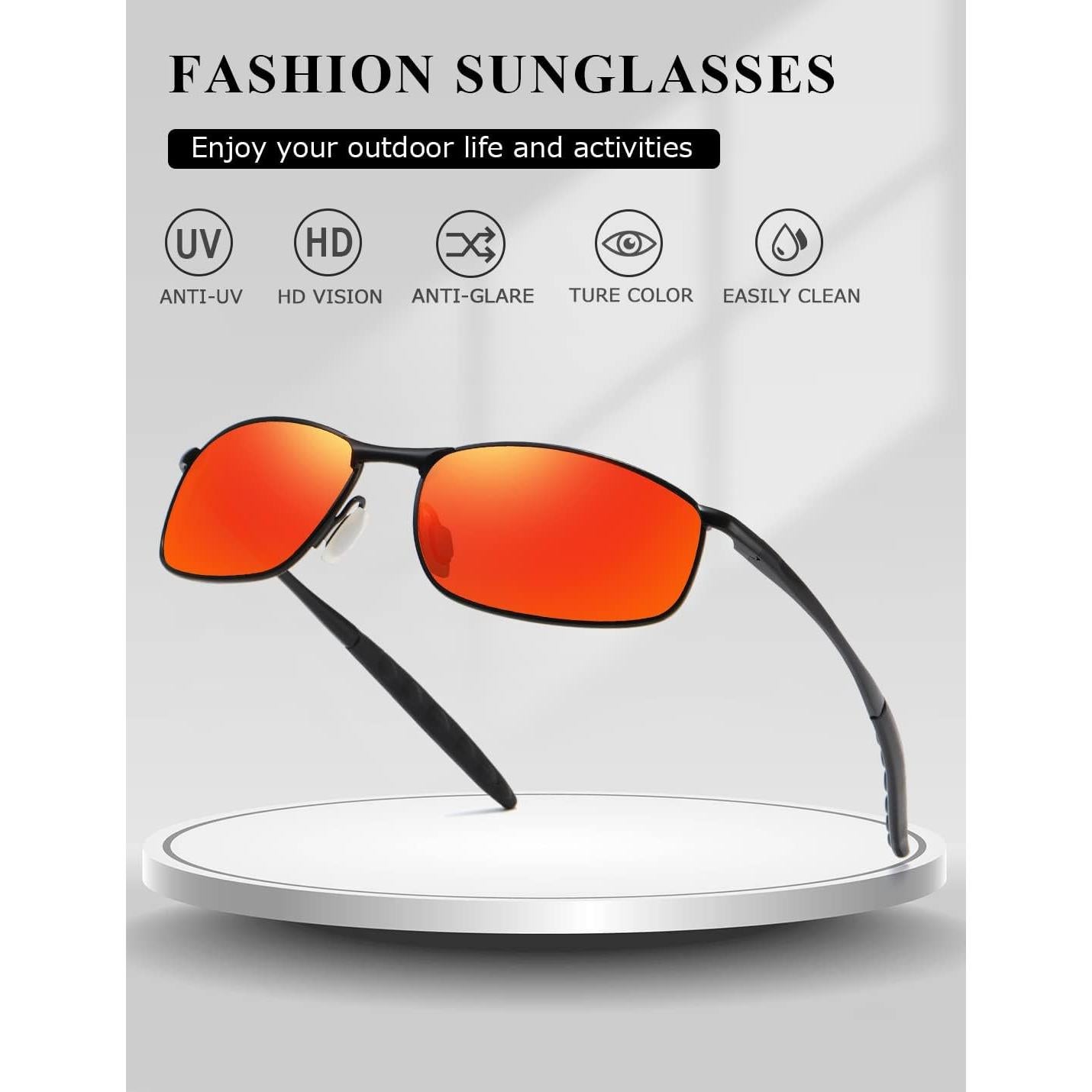 Gafas de sol AEVOGUE Vision marco metal rectangular UV400