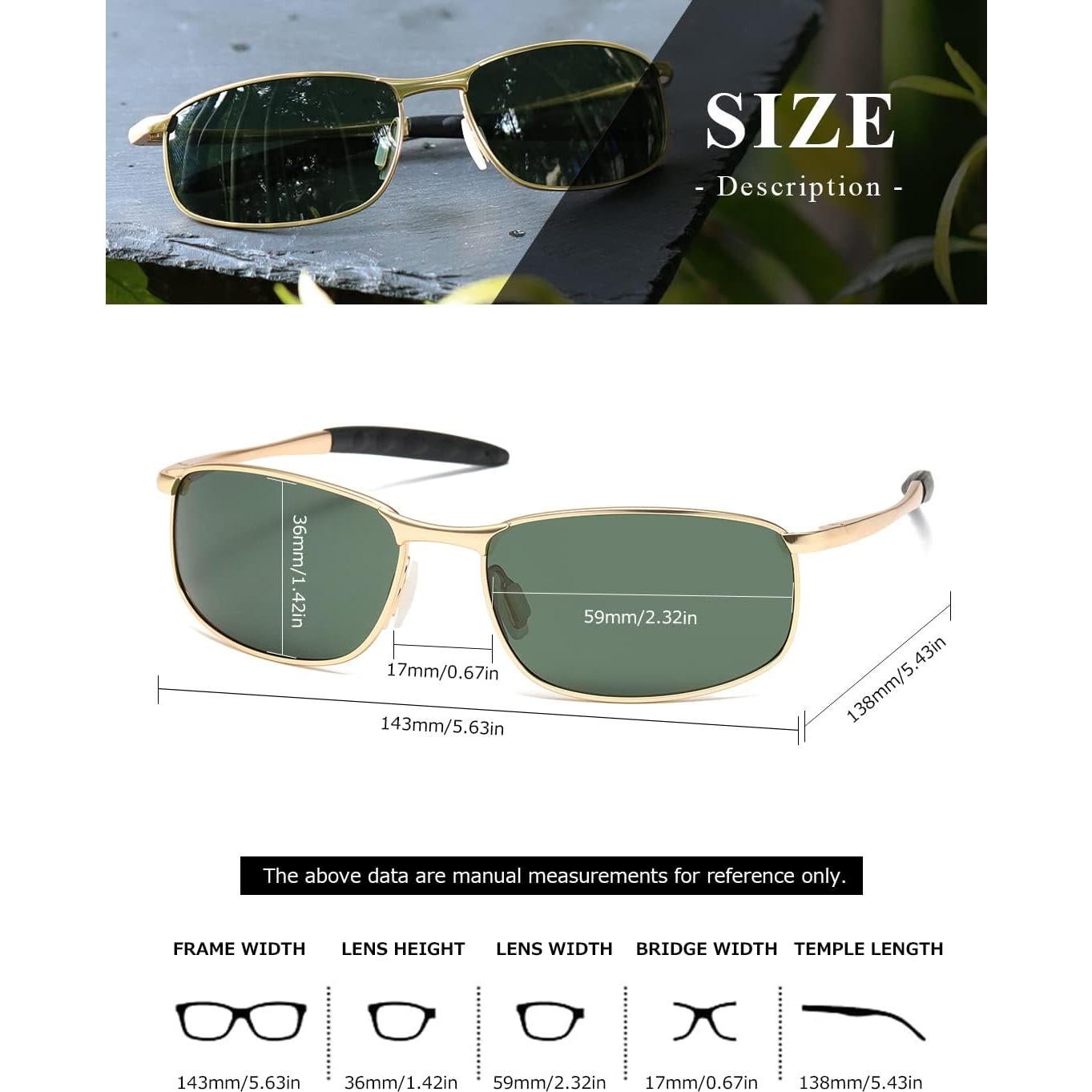 Gafas de sol AEVOGUE Vision oro polarizadas 59mm UV400