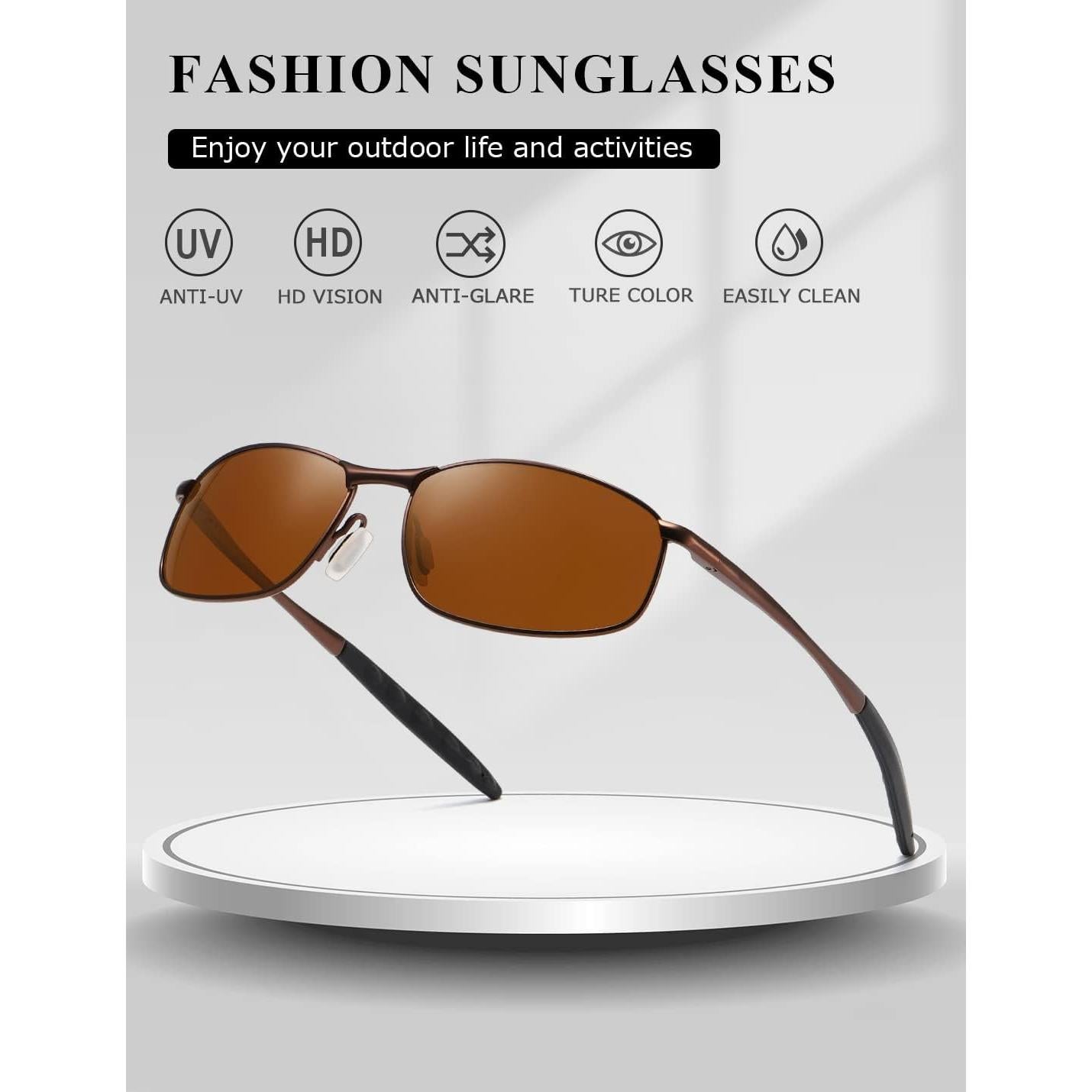 Gafas de sol AEVOGUE Vision retro metal negro 59mm UV400