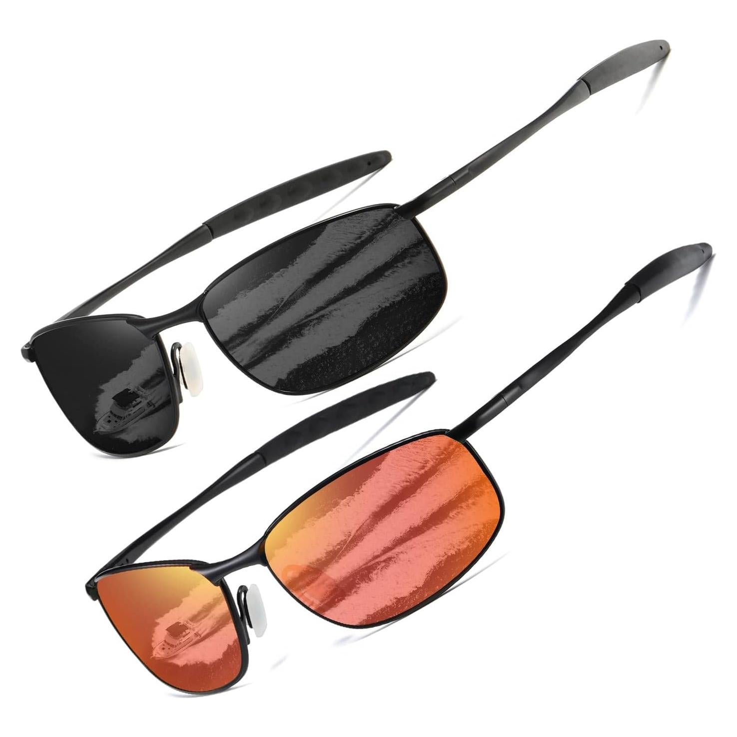 Gafas de sol AEVOGUE Vision retro metal negro lente espejo