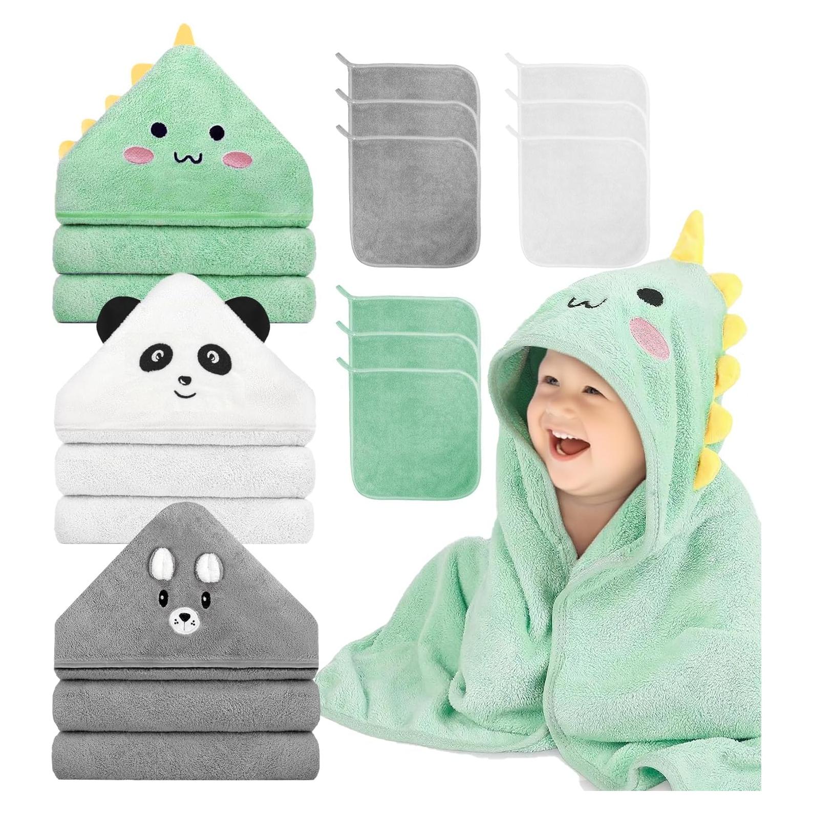 Juego de Toallas para Bebé GINUMWA 12 PCS Absorbentes 81x81 cm